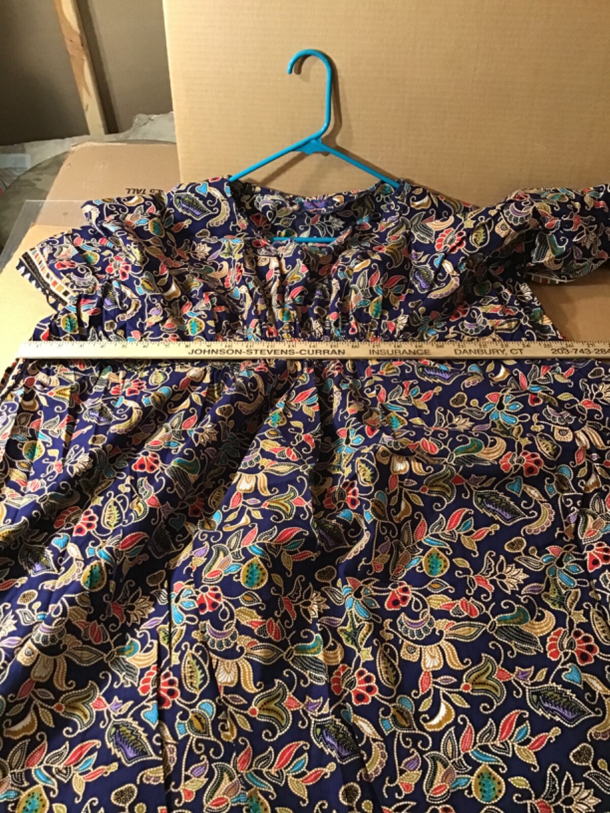 Kurta Indian Floral Pattern One Piece Gown By Singapore Collection Women’s Sz XL