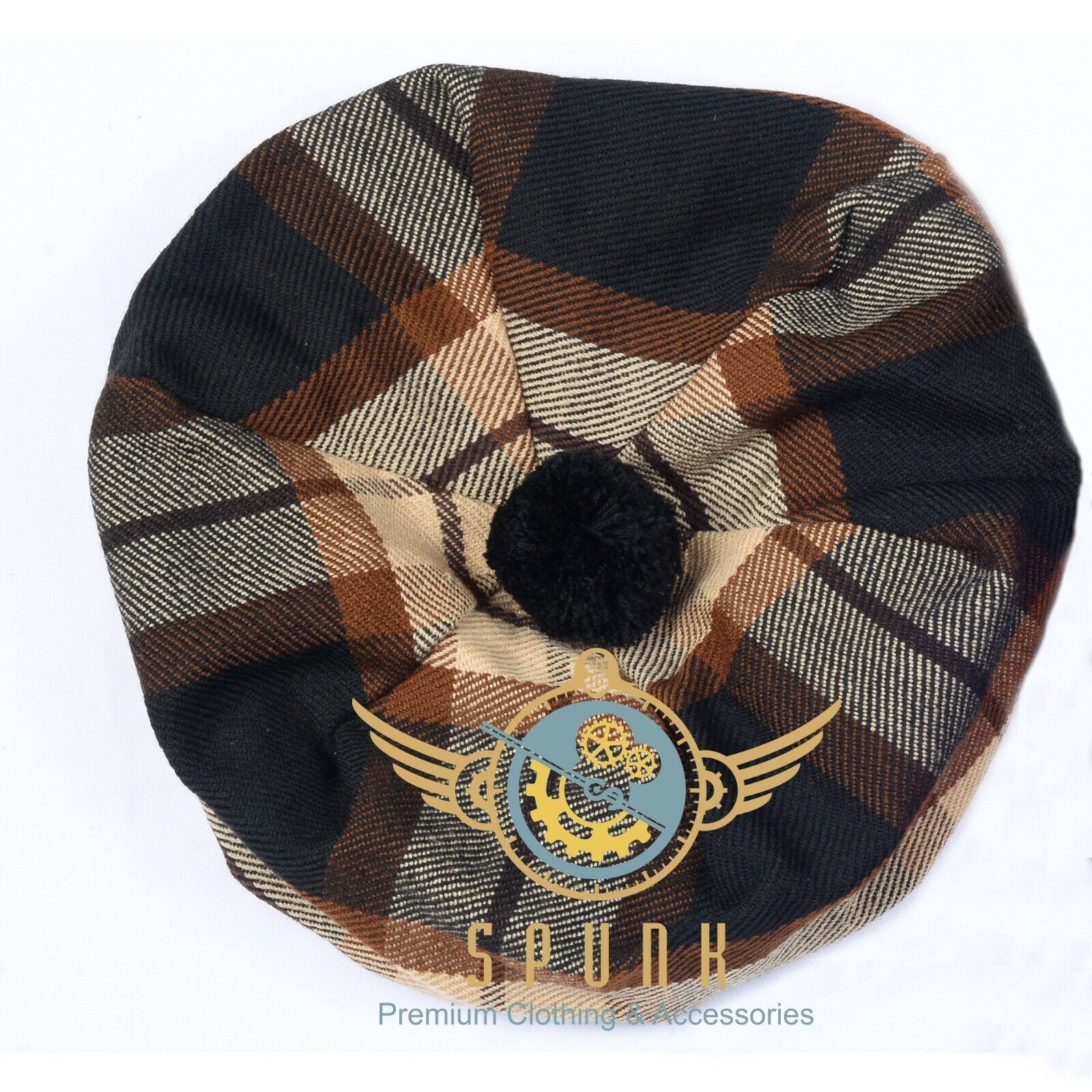 Scottish Acrylic Tartan Traditional Tam o’ Shanter Hat Flat Bonnet KILT CapHat