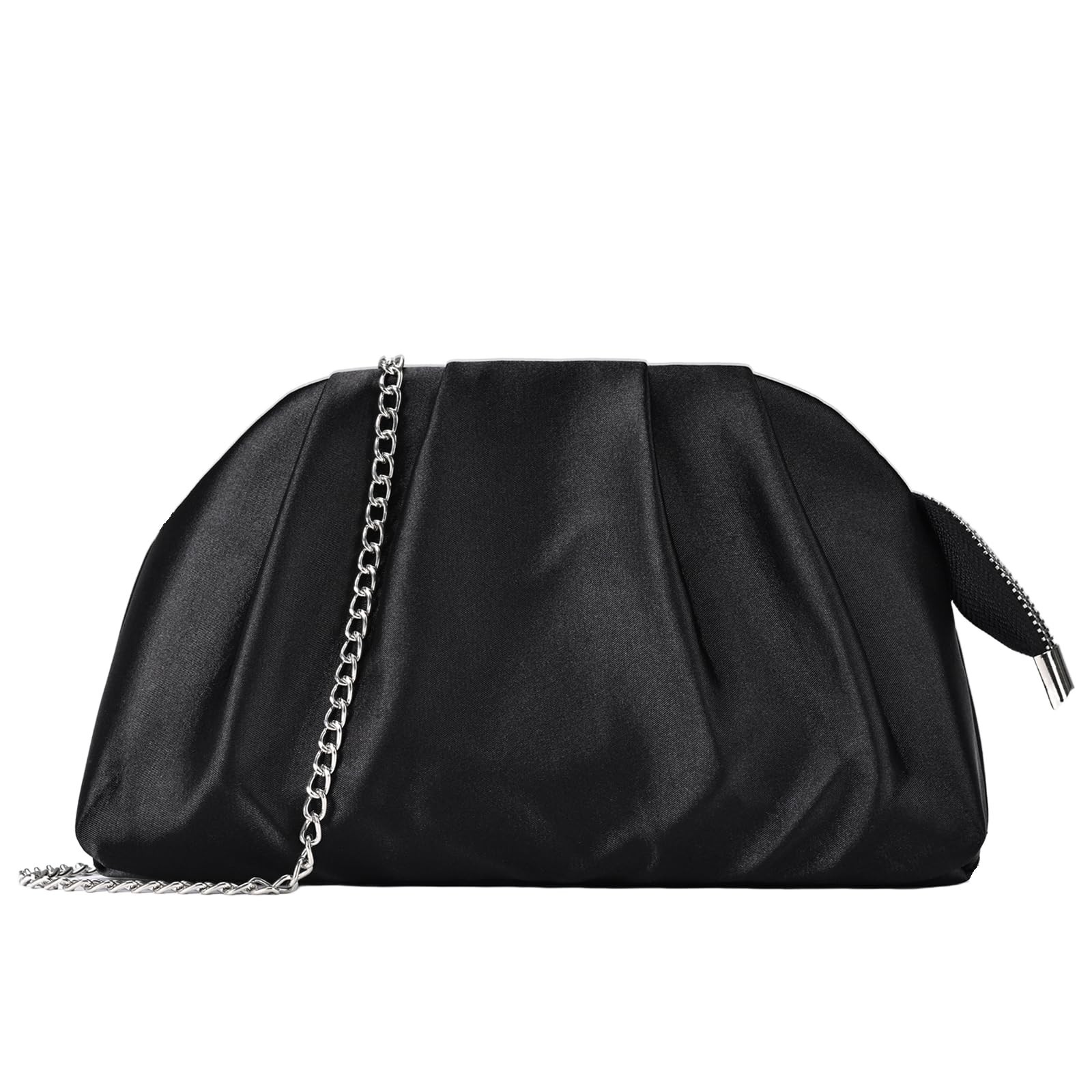 Pleated Clutch Purse for Women Satin Formal Evening Bag Handbag for Wedding P…