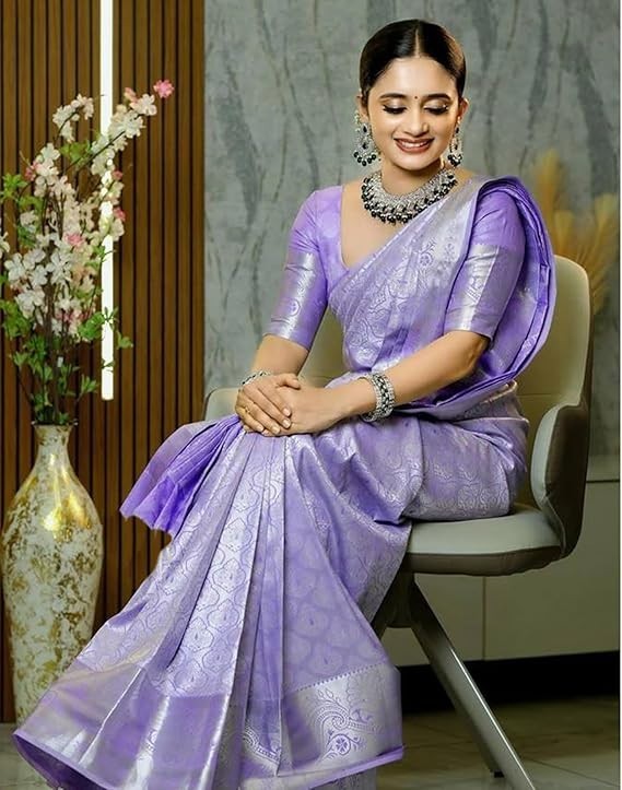 Women’s Banarasi Soft Silk Saree Pure Silk with Unstitched Blouse Piece