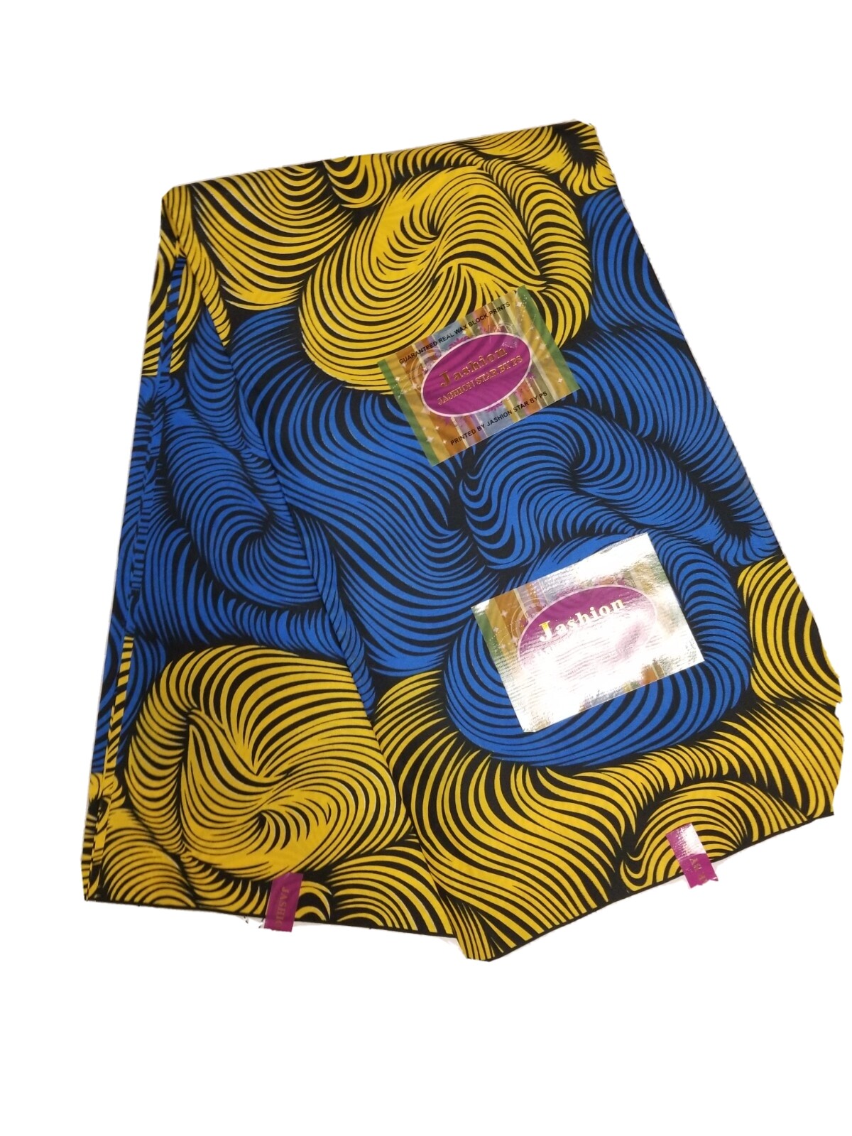 Ankara African wax print fabric 6 yards/100%cotton Yellow and Blue