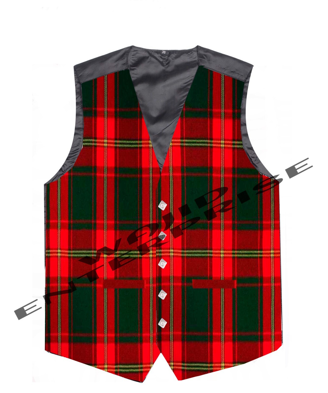 Ulster Red Tartan Kilt Vest 5 Buttons Formal Kilt WAISTCOAT Scott Wedding Vest
