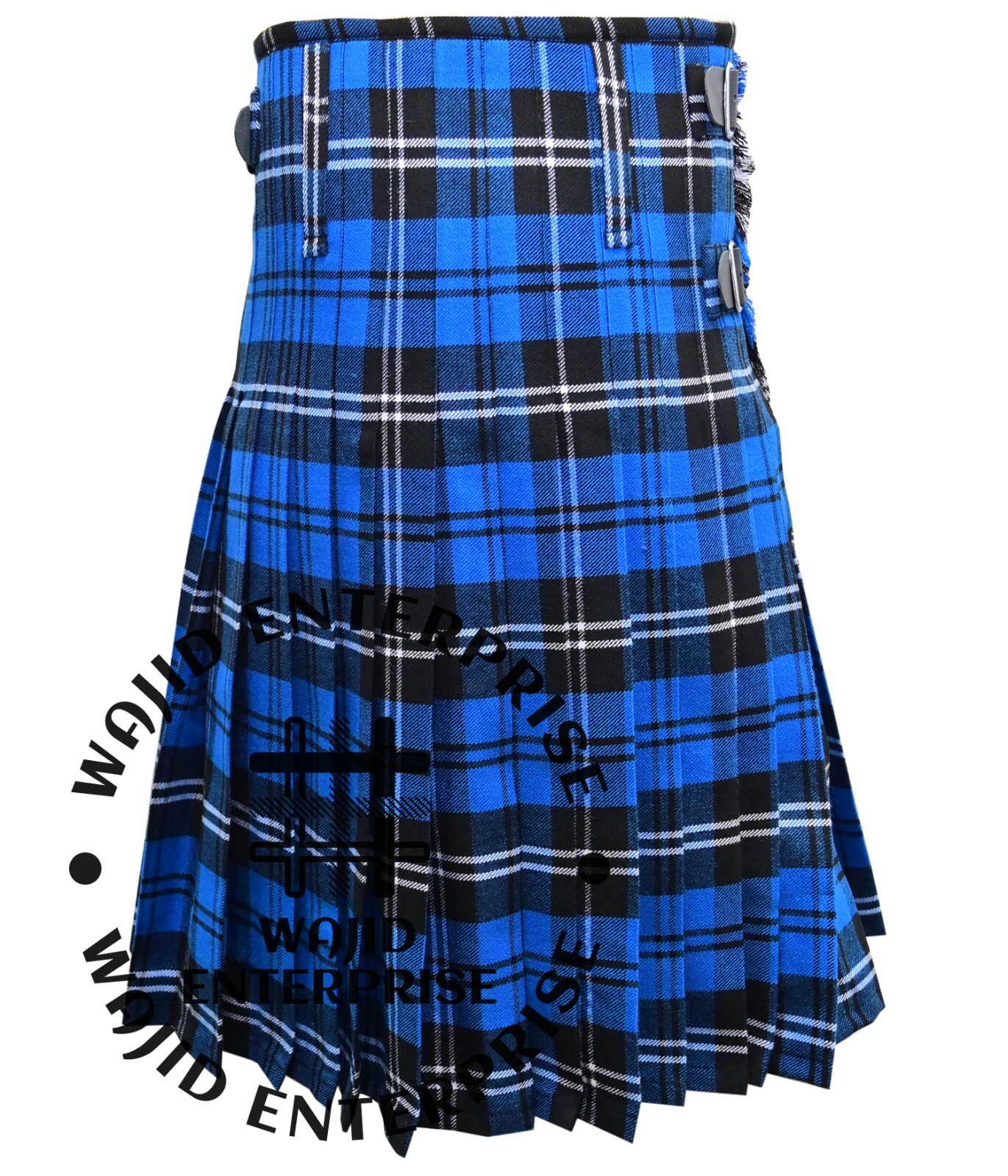 Scottish Handmade Ramsey Blue Tartan 8 yard Kilt & Accessories Package for Men’s