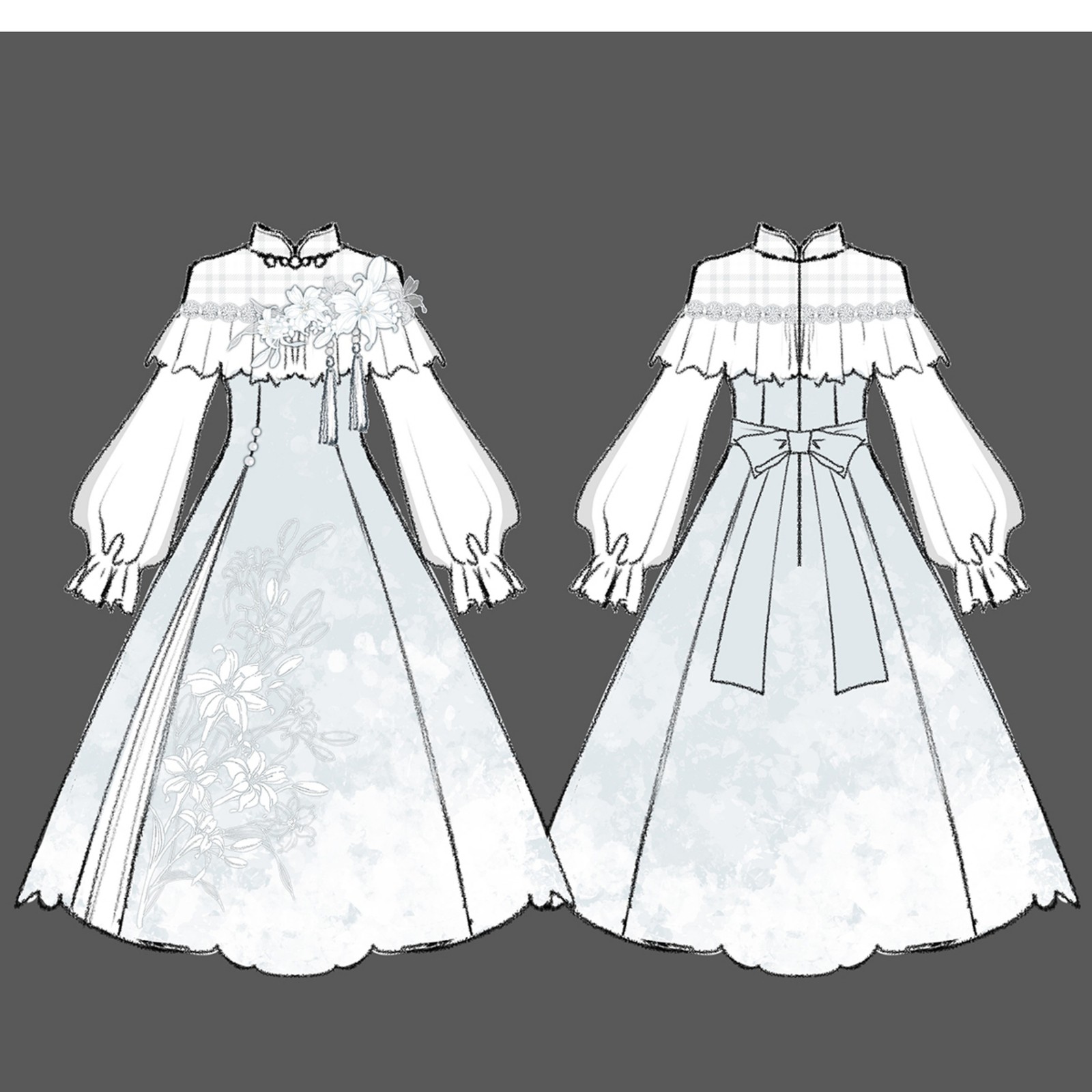 “Lily Dew” Modern Hanfu Ensemble – Elegant New Chinese Style Dress for Autumn