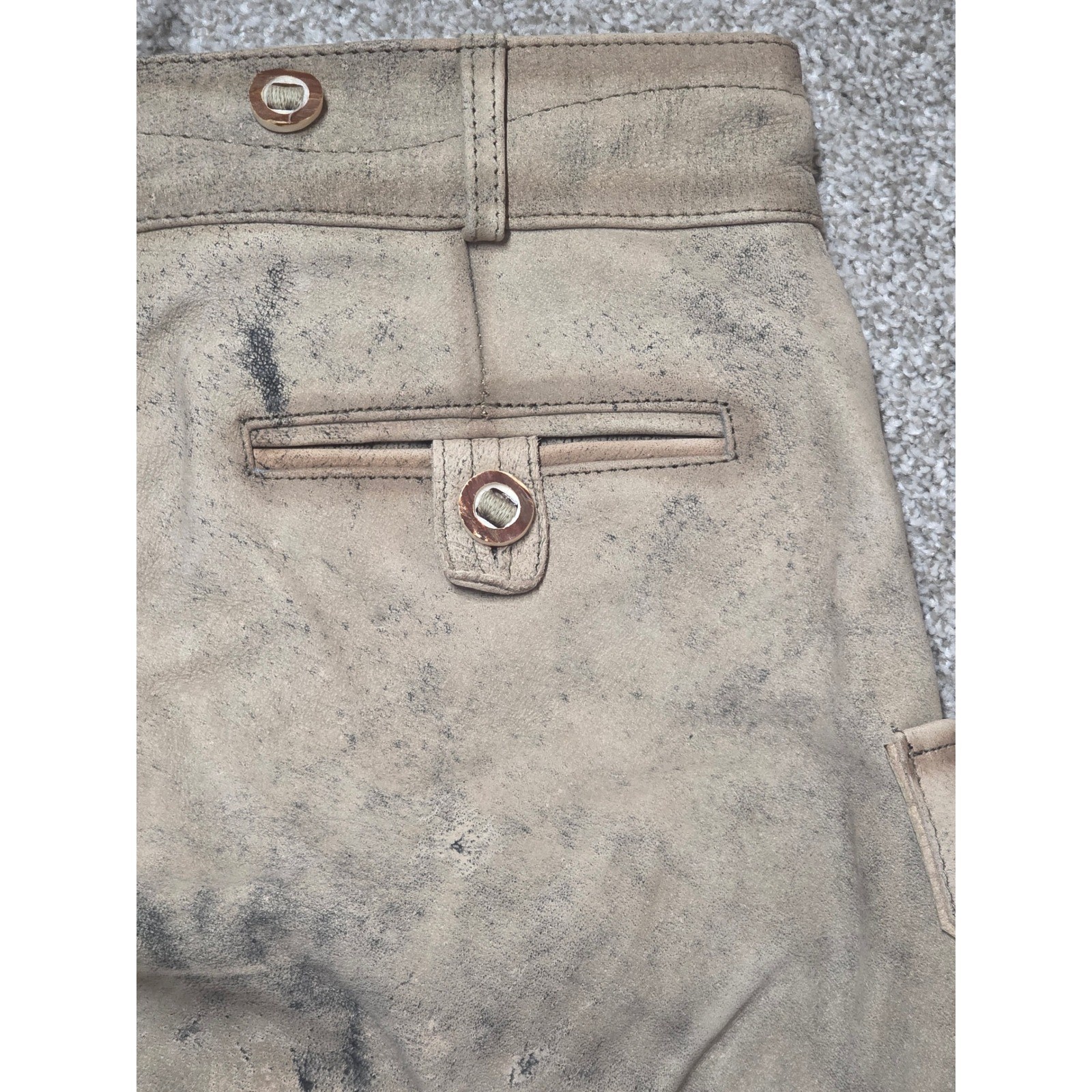 Schöneberger Trachten MensLederhosenLeather Shorts suspendersTan Size 33 NWT 231