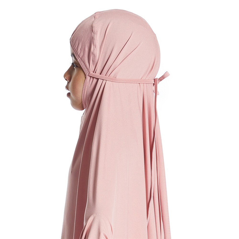 Two Piece Girls Kids Overhead Khimar Hijab Skirt Set Muslim Girls Prayer Dress