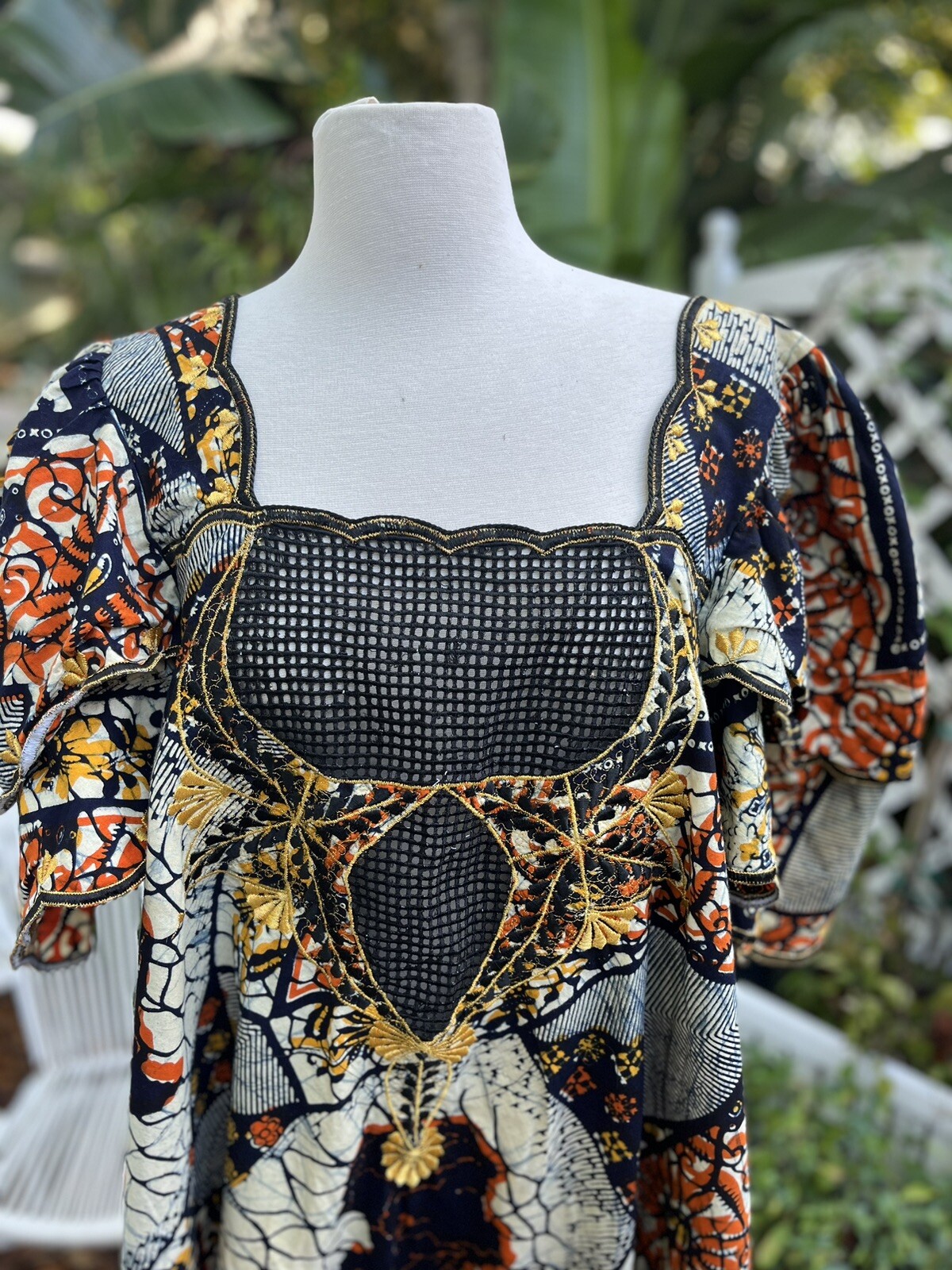 Batik African Handmade Top Double Full Sleeves 31 L 24 Pit To Pit