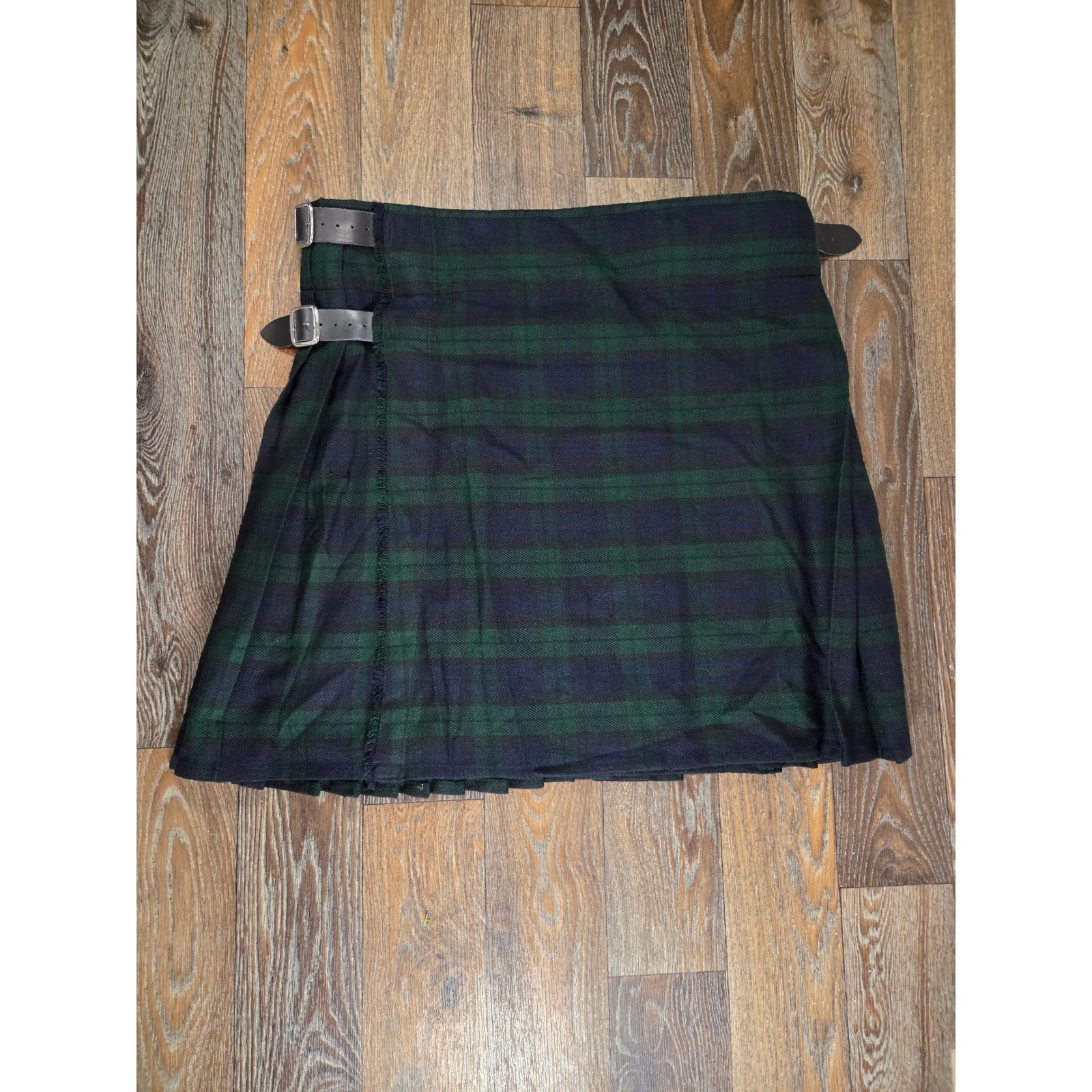 Scottish Design Tartans Black Watch Plaid Kilt Green Blue Acrylic Size 42/44
