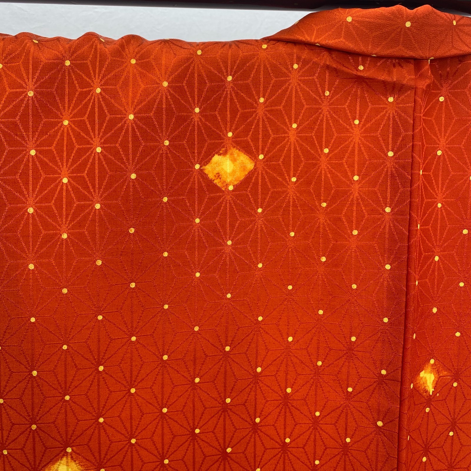 Japanese Vintage Kimono Haori Jacket Silk Red Traditional Authentic 32in