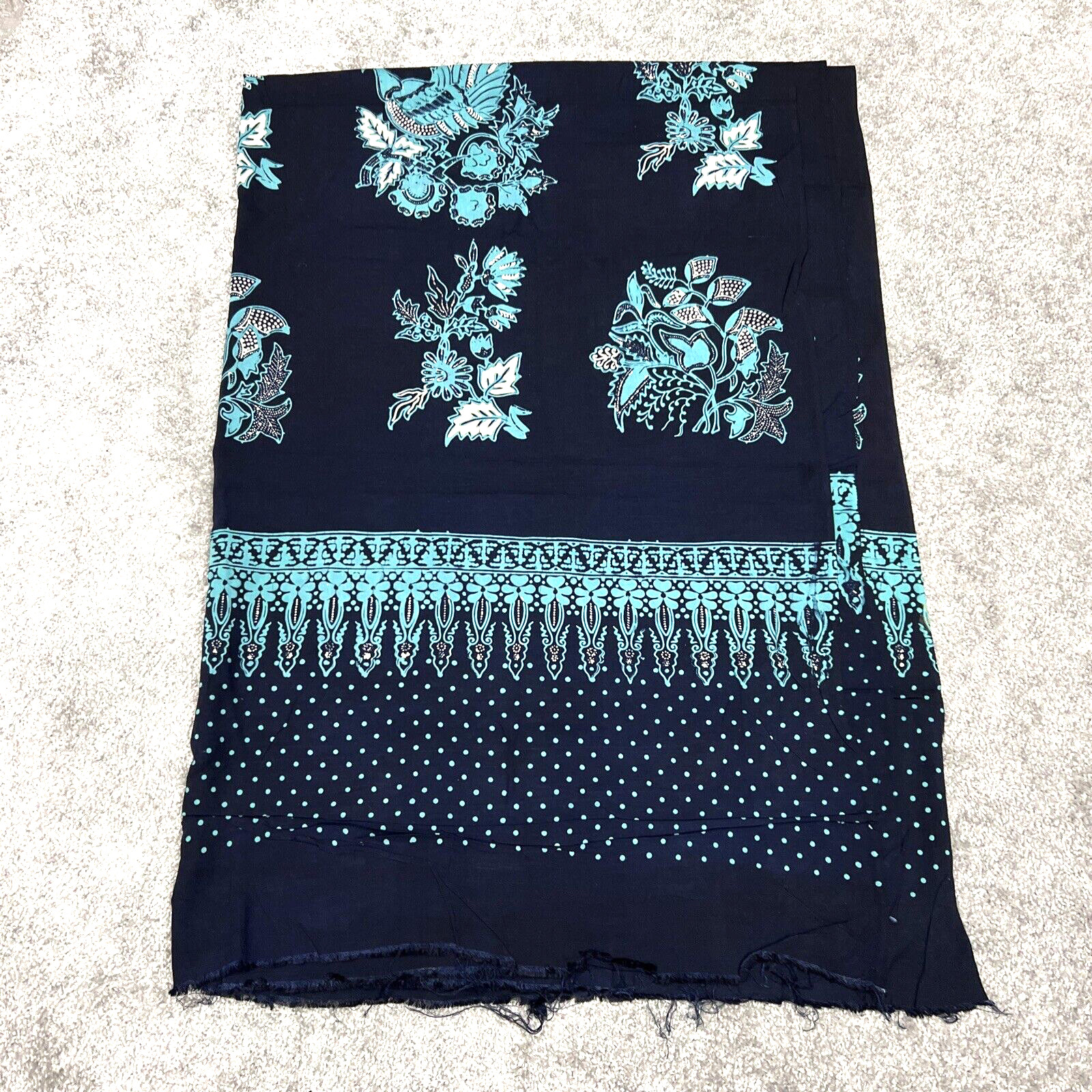 Traditional Batik Women’s Loose Sarong Sz 100×42″ Hand Drawn Peafowl Multicolor
