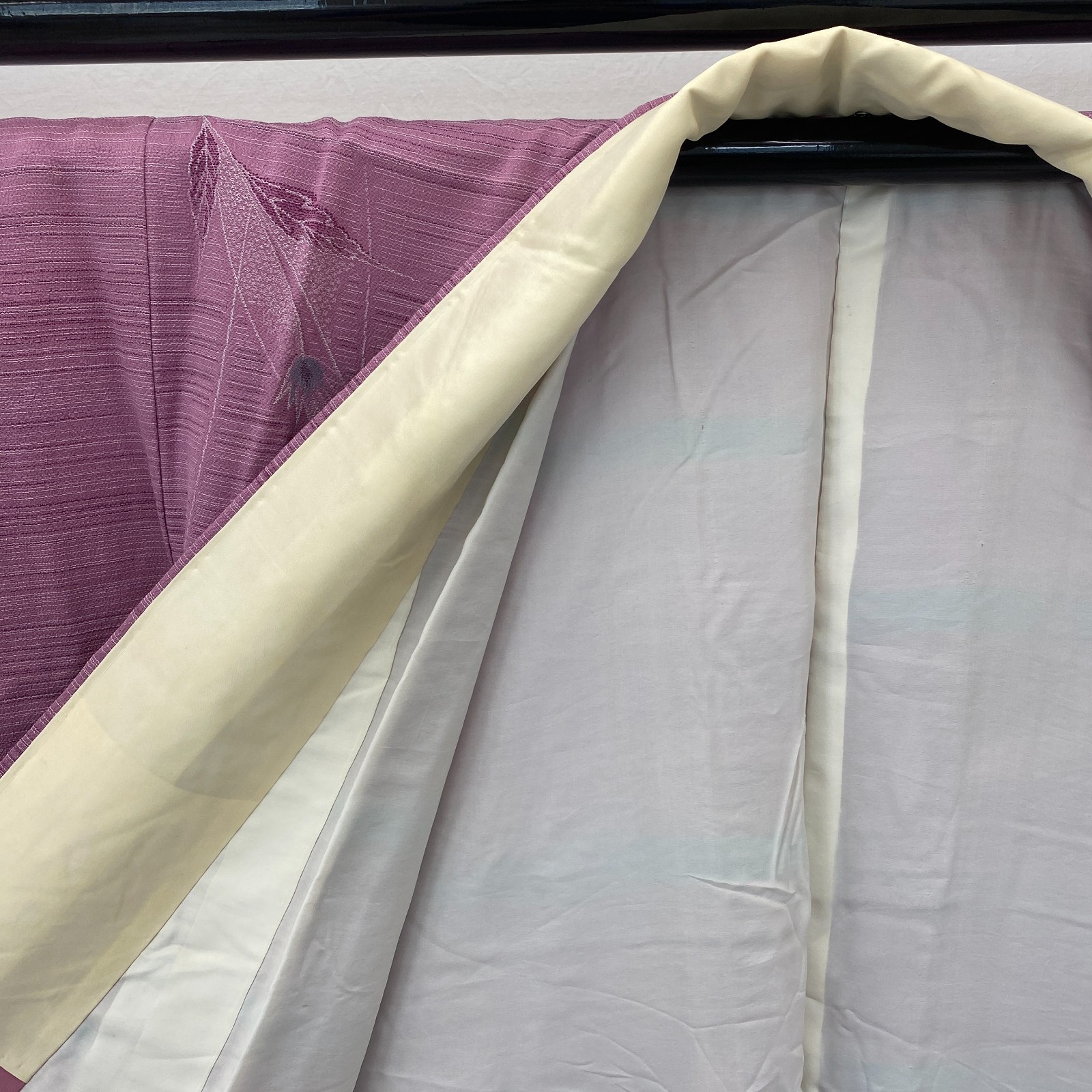 Japanese Vintage Kimono Silk Pink Komon Traditional Authentic Length 56 in