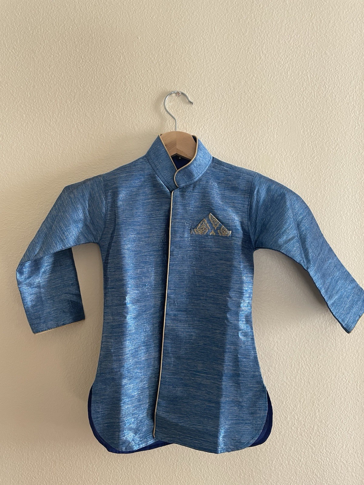 Kids Boys Kurta Dhoti Kurta sherwani Size 3 (age 3-4) In Blue And Gold