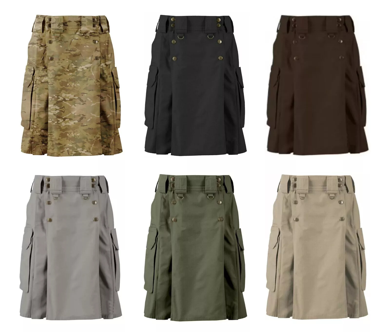 Men’s Tactical Kilt Handmade Scottish Cotton – Size 28-62 Inch –