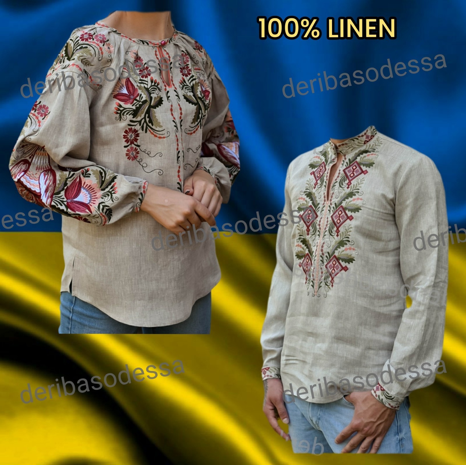 Traditional Ukrainian embroidered blouse,shirtVyshyvanka S,M,L,XL-4XL Linen 100%