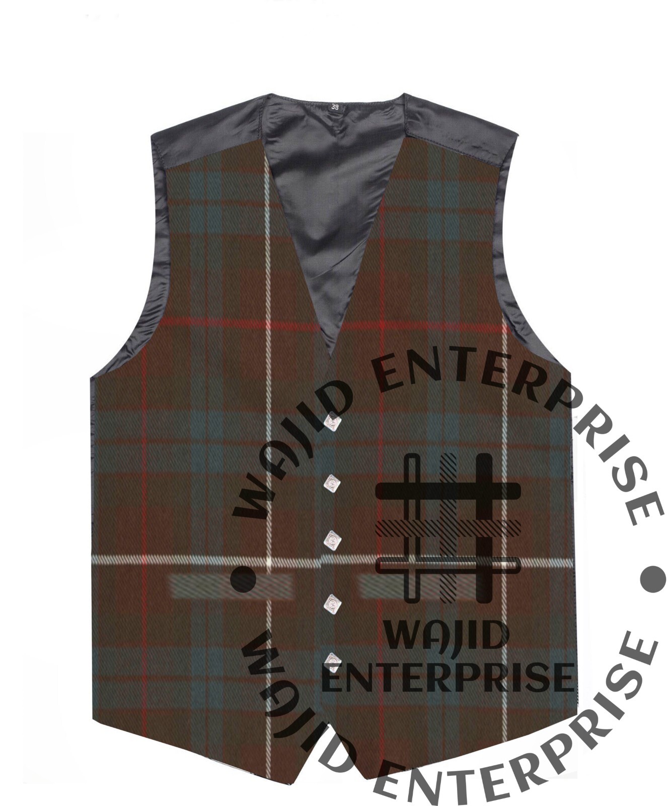 Fraser Weathered tartan VEST Formal 5 Buttons Scottish Wedding Kilt WAISTCOAT