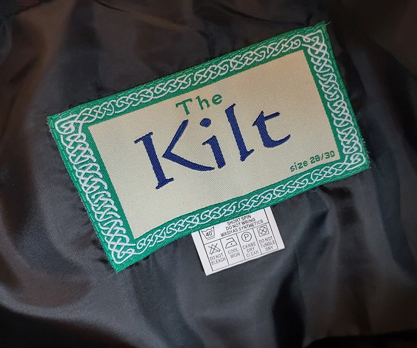 The Kilt Tartan Green Plaid Adjustable Size 28 30 Skirt Scotland