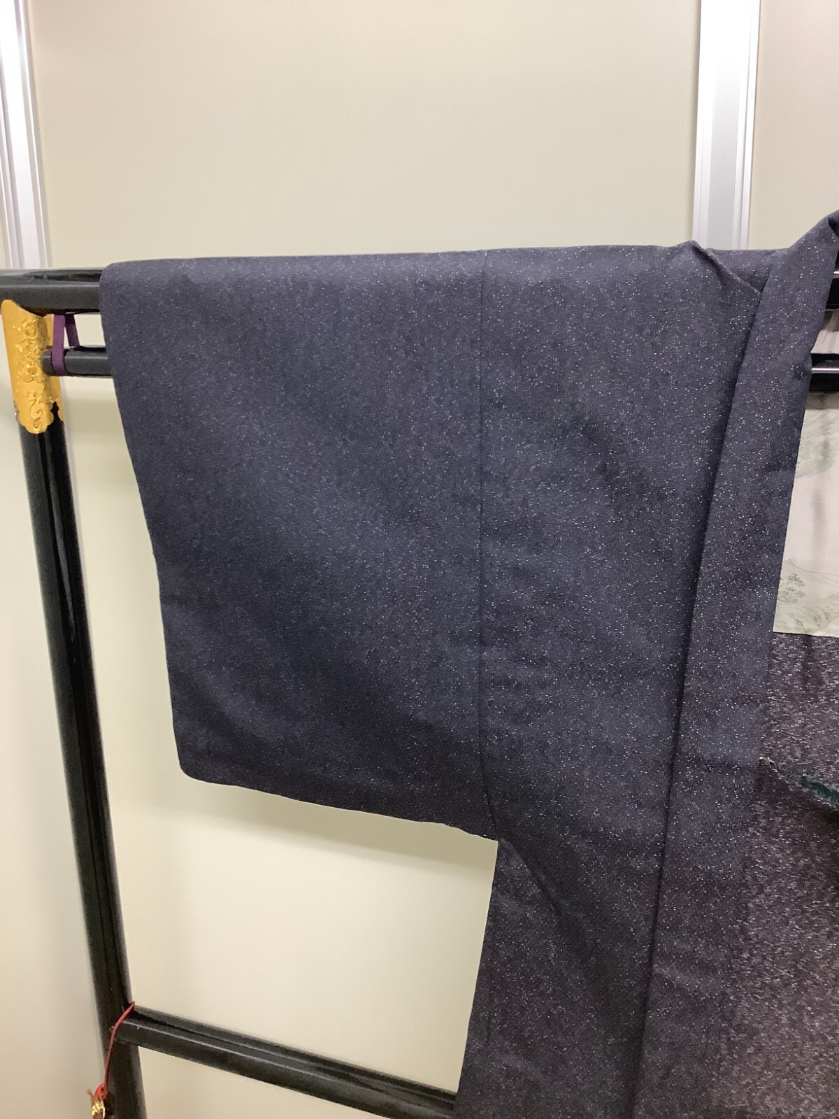 Japanese Vintage Kimono Haori Jacket pure silk navy blue front bunch Height 32in