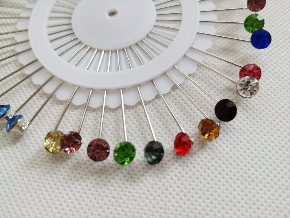 40Pcs Muslim Women Hijab Pins Rhinestone Shawl Brooch Safety Headwear Islamic