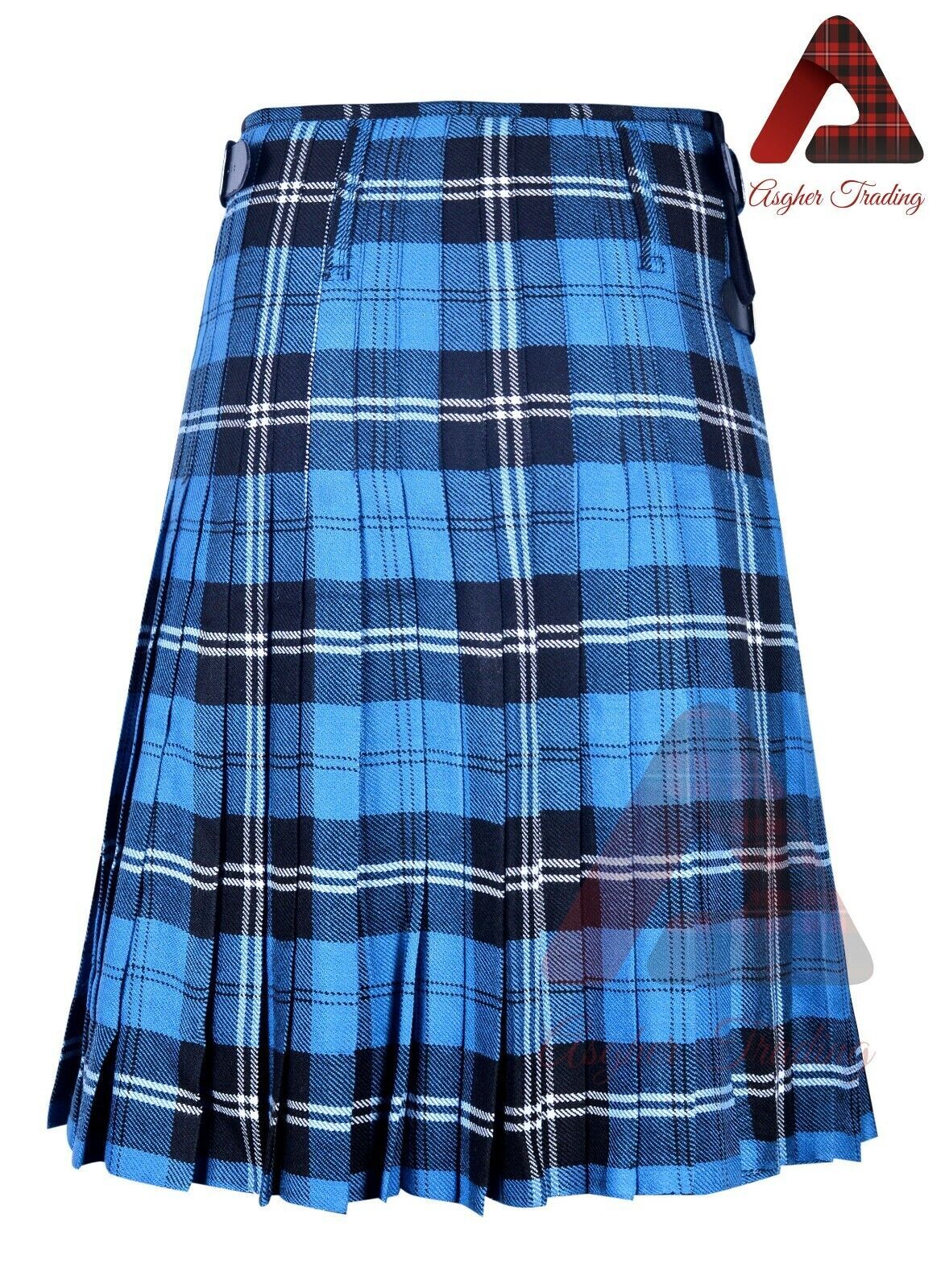 Ramsey Blue Hunting Tartan 8 yard Kilt Highlander Casual Kilt