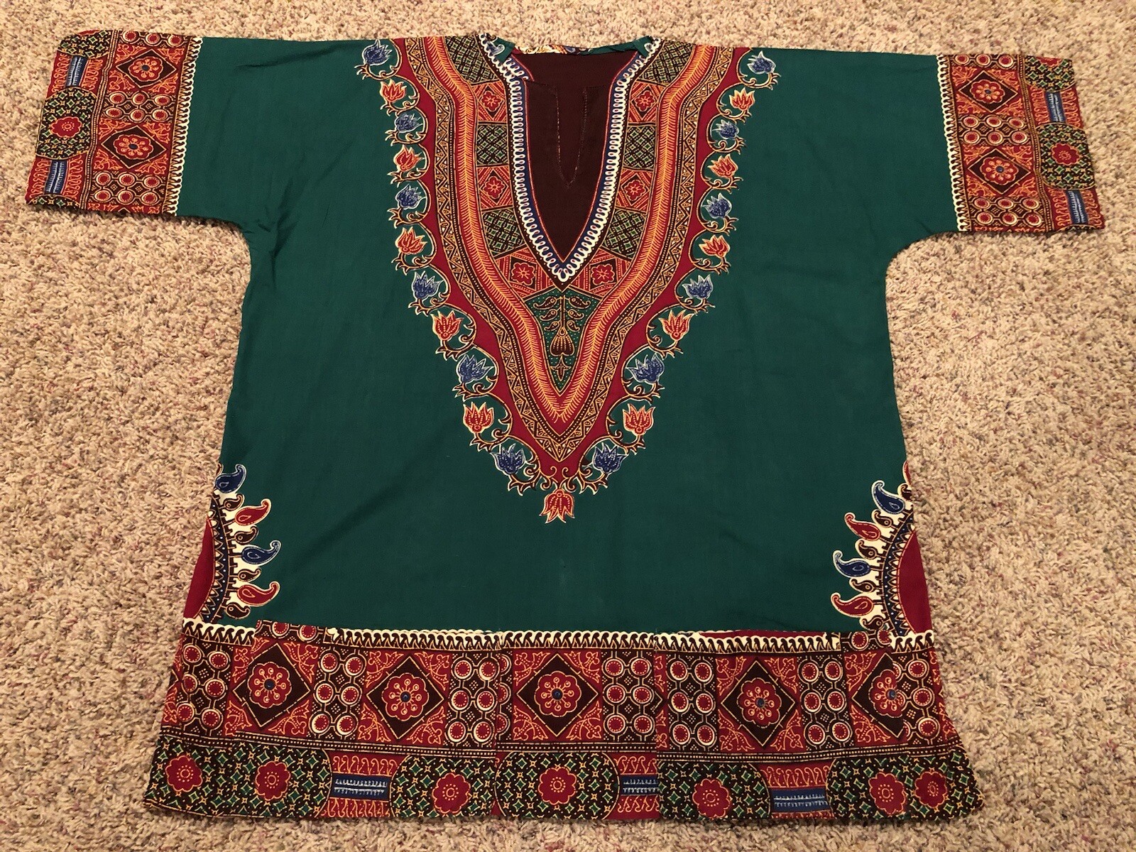 Vintage Original Dashiki Shirt African Unisex Hippie Blouse Top Cloth Colorful