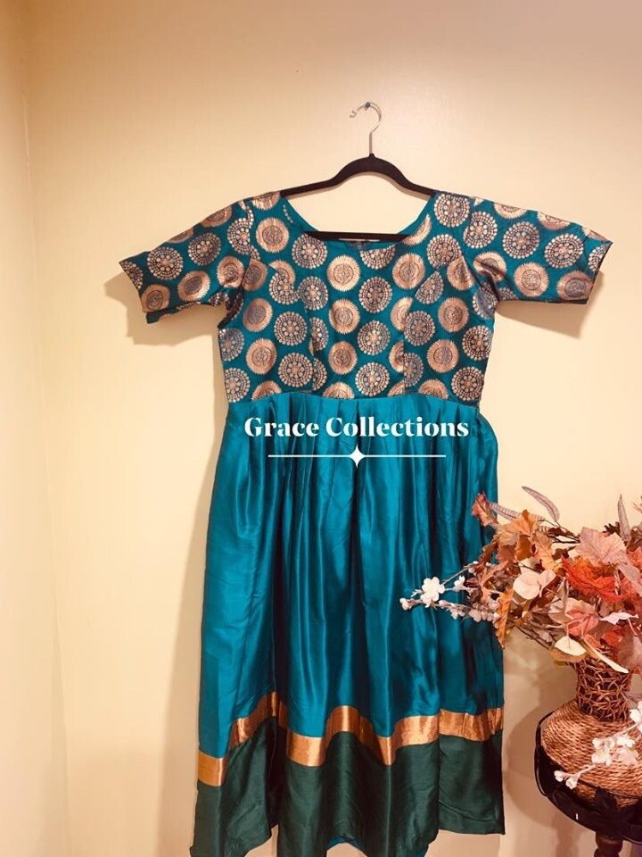 Designer Custom Stitched Banglori Silk Light Peach Anarkali Gown SALE !! Size 44