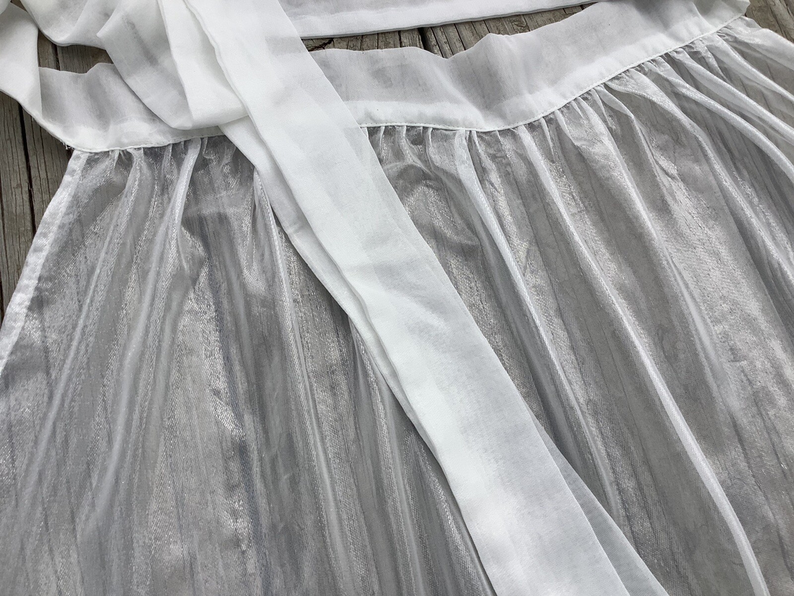 Offwhite sheer apron Light Blue Lace ruffles, Octoberfest Bridal Shower Dirndl