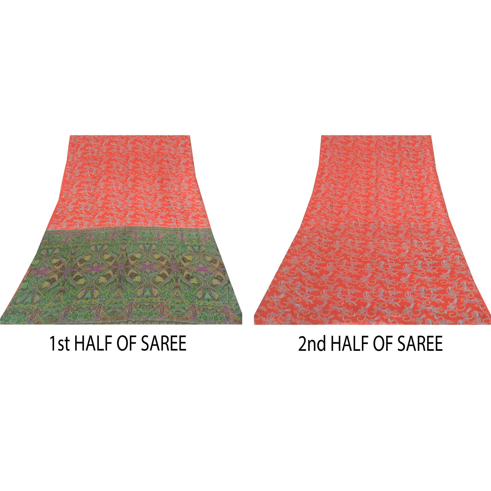 Sanskriti Vintage Sarees 6Yd Quilting Felting Craft Fabric Pure Silk Print Sari