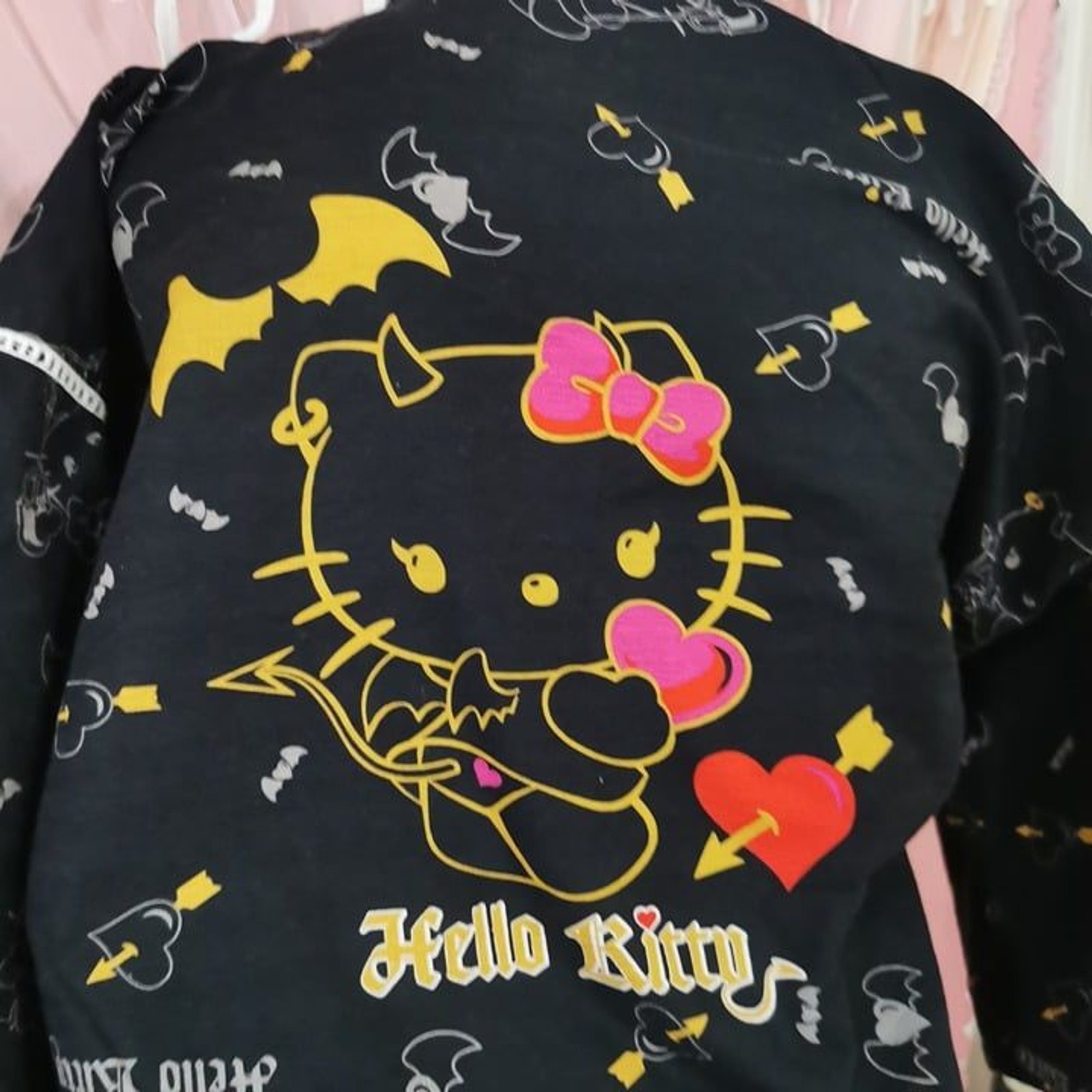 Devil Hello Kitty Outfit Size Small Black Top Shorts Cosplay Sleepwear Halloween