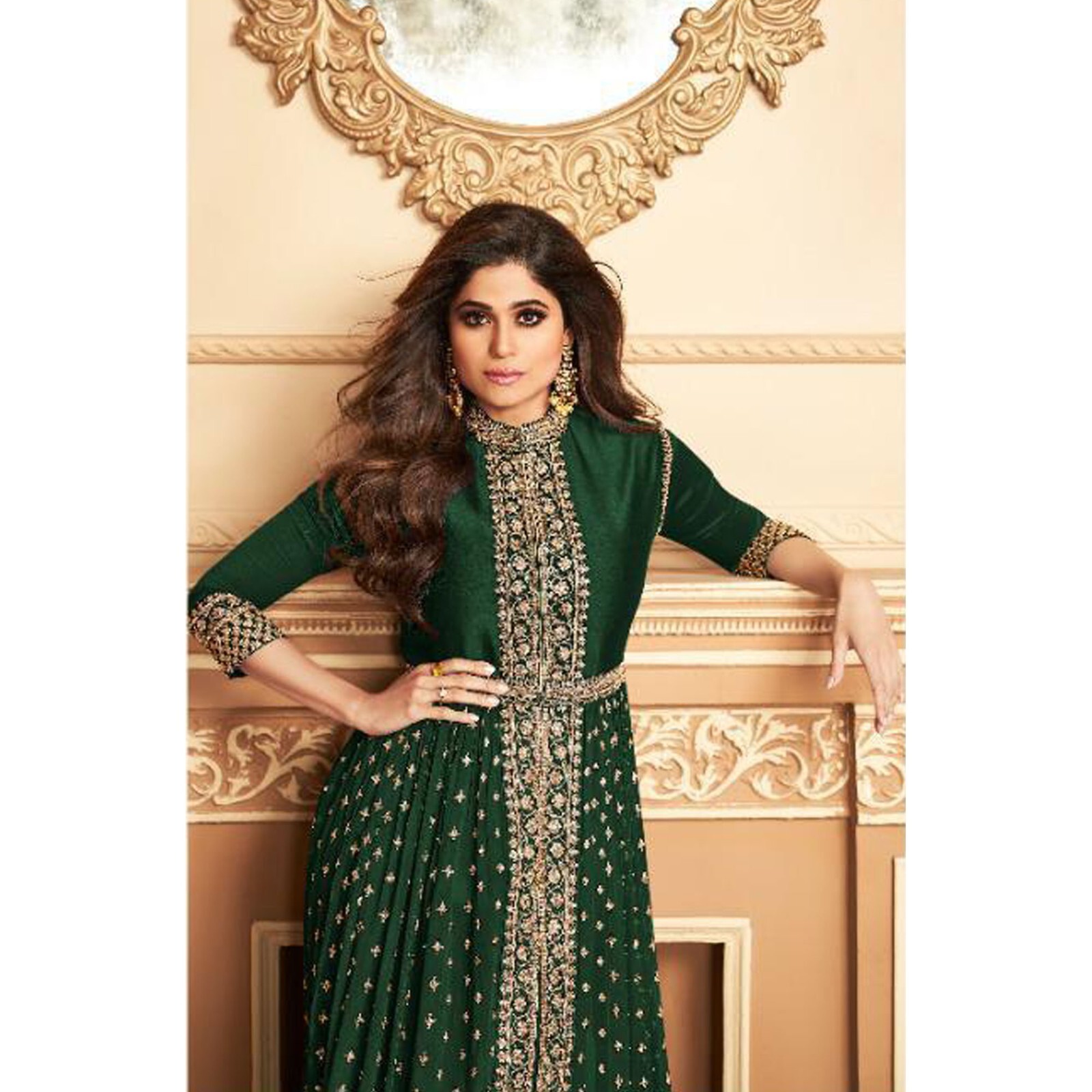 Pakistani Designer Salwar Kameez Dress Indian Bollywood Slit Anarkali Gown Suits