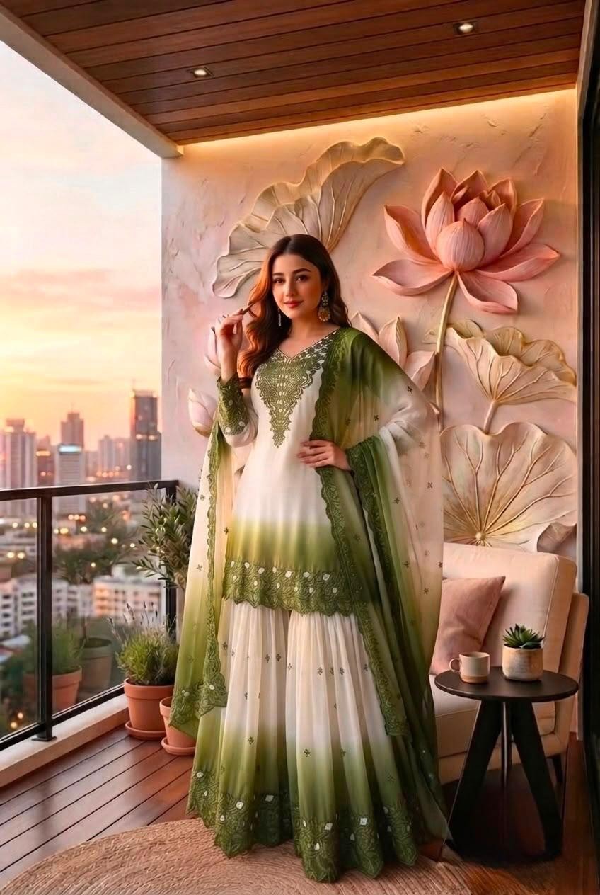 SALWAR KAMEEZ INDIAN PAKISTANI WEDDING PARTY DRESS PALAZZO SHARARA PLAZZO SUIT