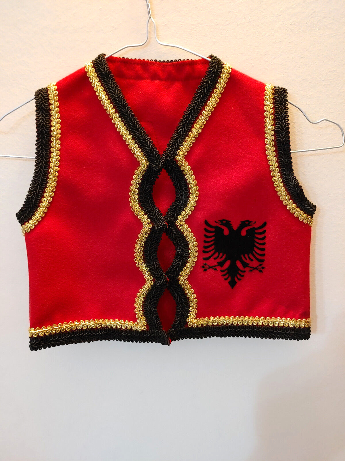 Baby Boys Age: 1-2 year, Albanian Eagle Flag Xhamadan Jelek. Handmade Folk Coat