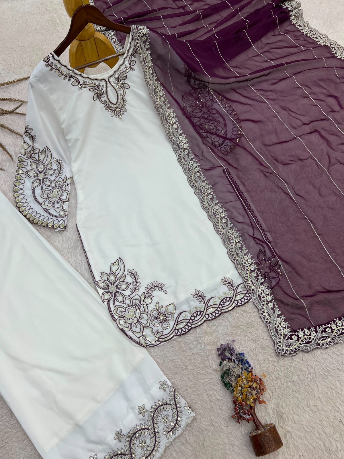 Designer Indian Pakistani top plazzo Bollywood Dress Party Wear Suit wedding