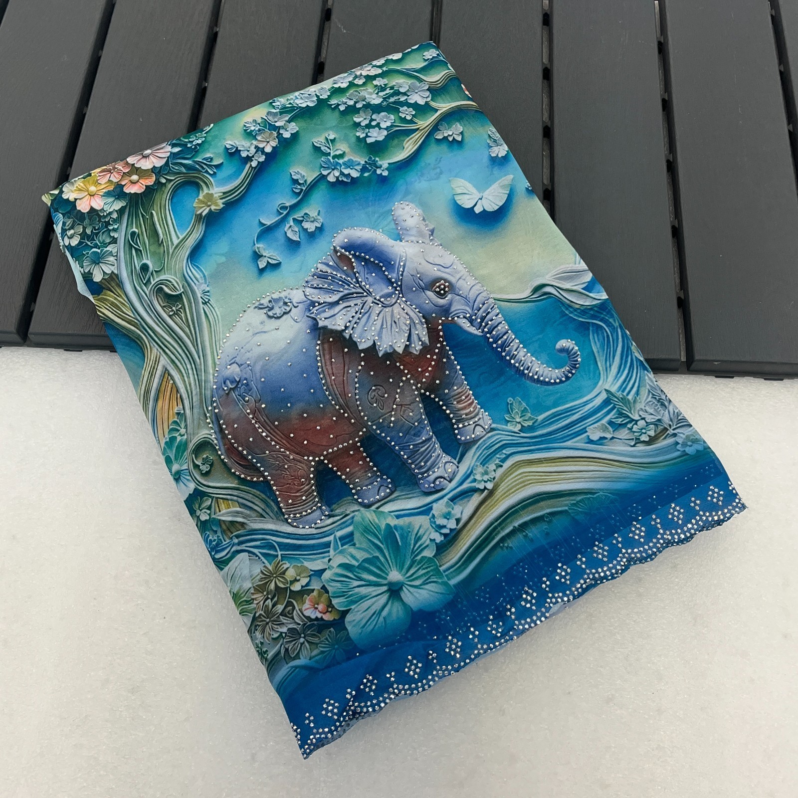Women’s Morpeach Weightless 3D Digital Elephant Print Swarovski Work Party Wear