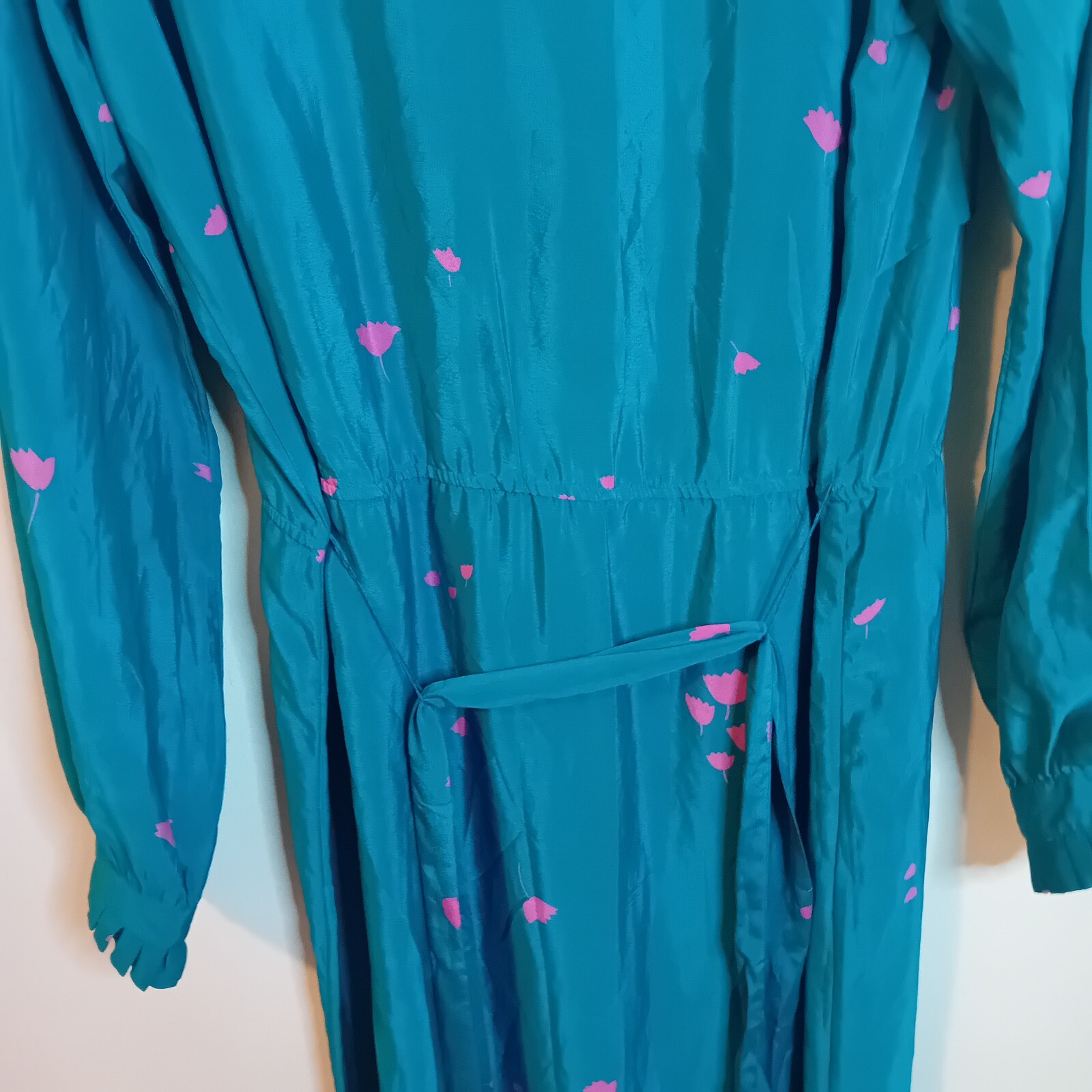 Vintage 1980s Flora Kung Korea Traditional Korean Hanbok Dress Modest Wrap 12