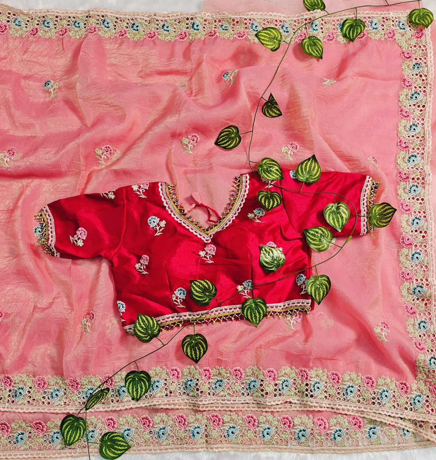 SARI INDIAN PAKISTANI WEDDING SAREE BLOUSE NEW BOLLYWOOD DESIGNER PARTY WEAR