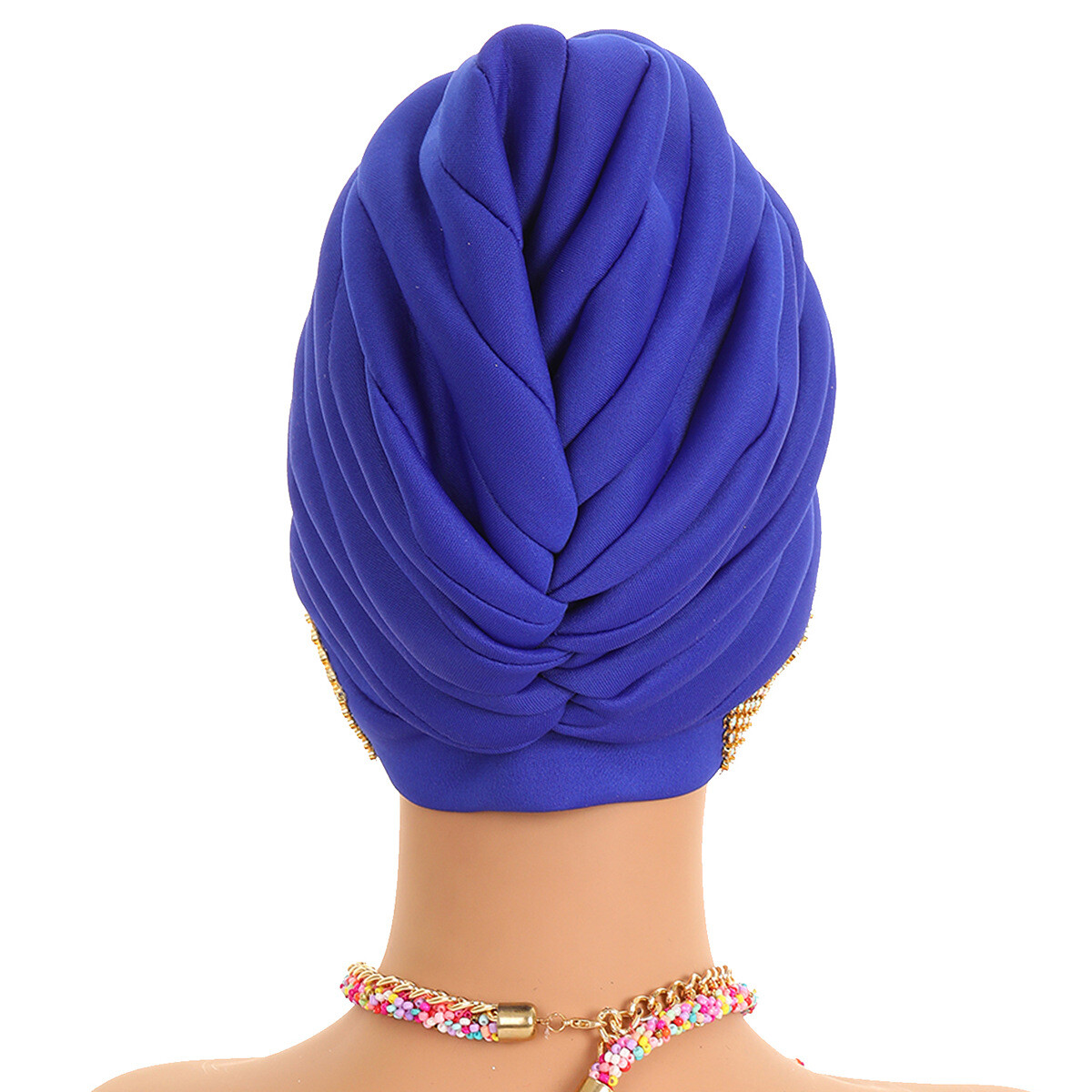 African Women Head Wrap Cover Bonnet Cap Pleated Beanies Hat Headwear Nigerian