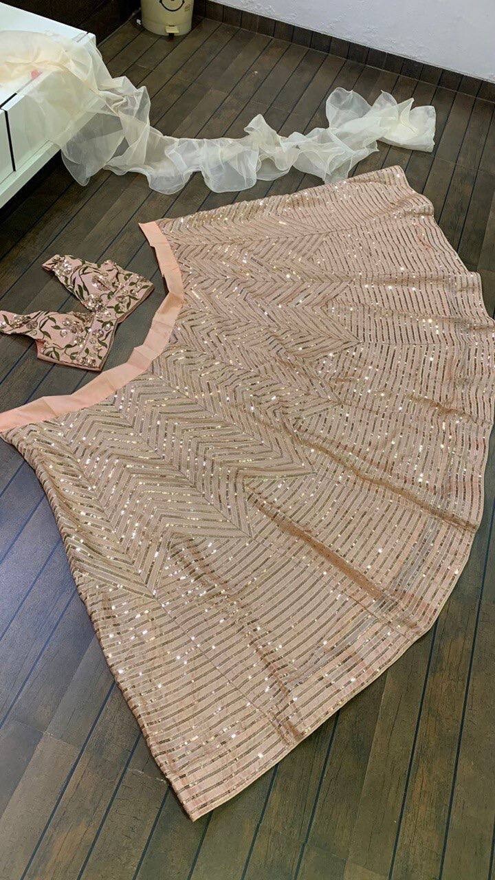 New Launching Peach Kasturi Silk Lehenga Choli With Organza Dupatta For Women