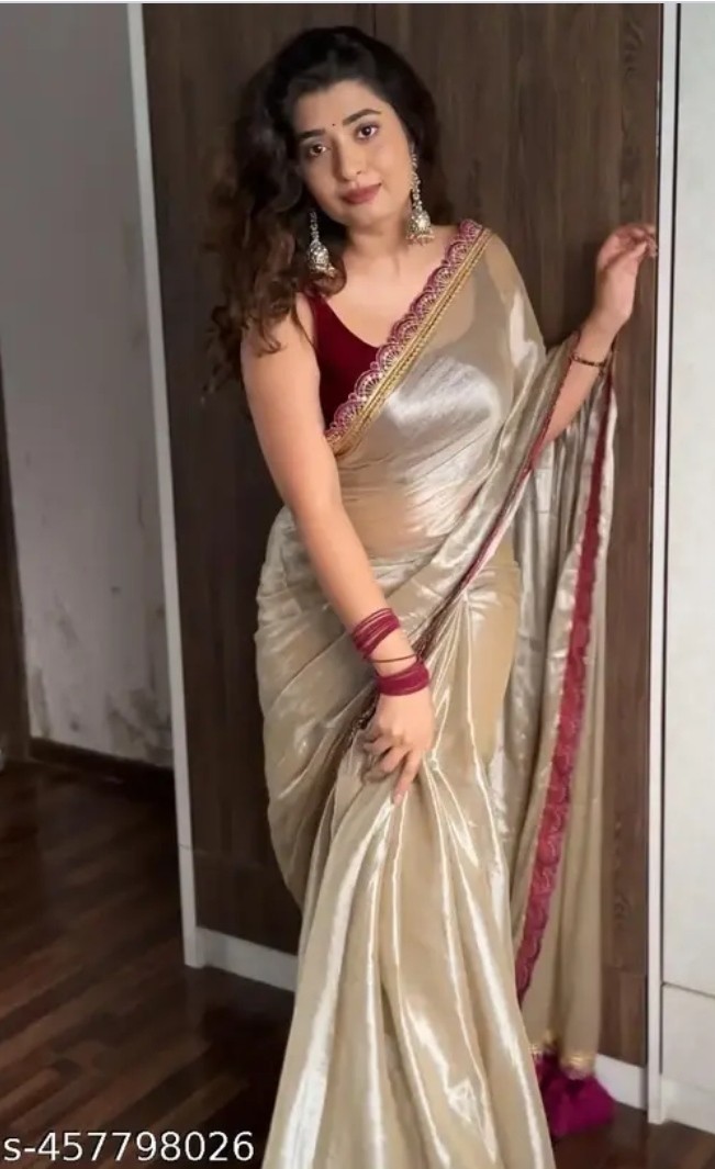 Bollywood DesignerIndian Shiny georgette Febric Embroidery Saree Unstitch Blouse
