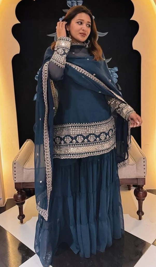 SALWAR KAMEEZ PAKISTANI INDIAN WEDDING PARTY WEAR DRESS BOLLYWOOD SUIT SHARARA