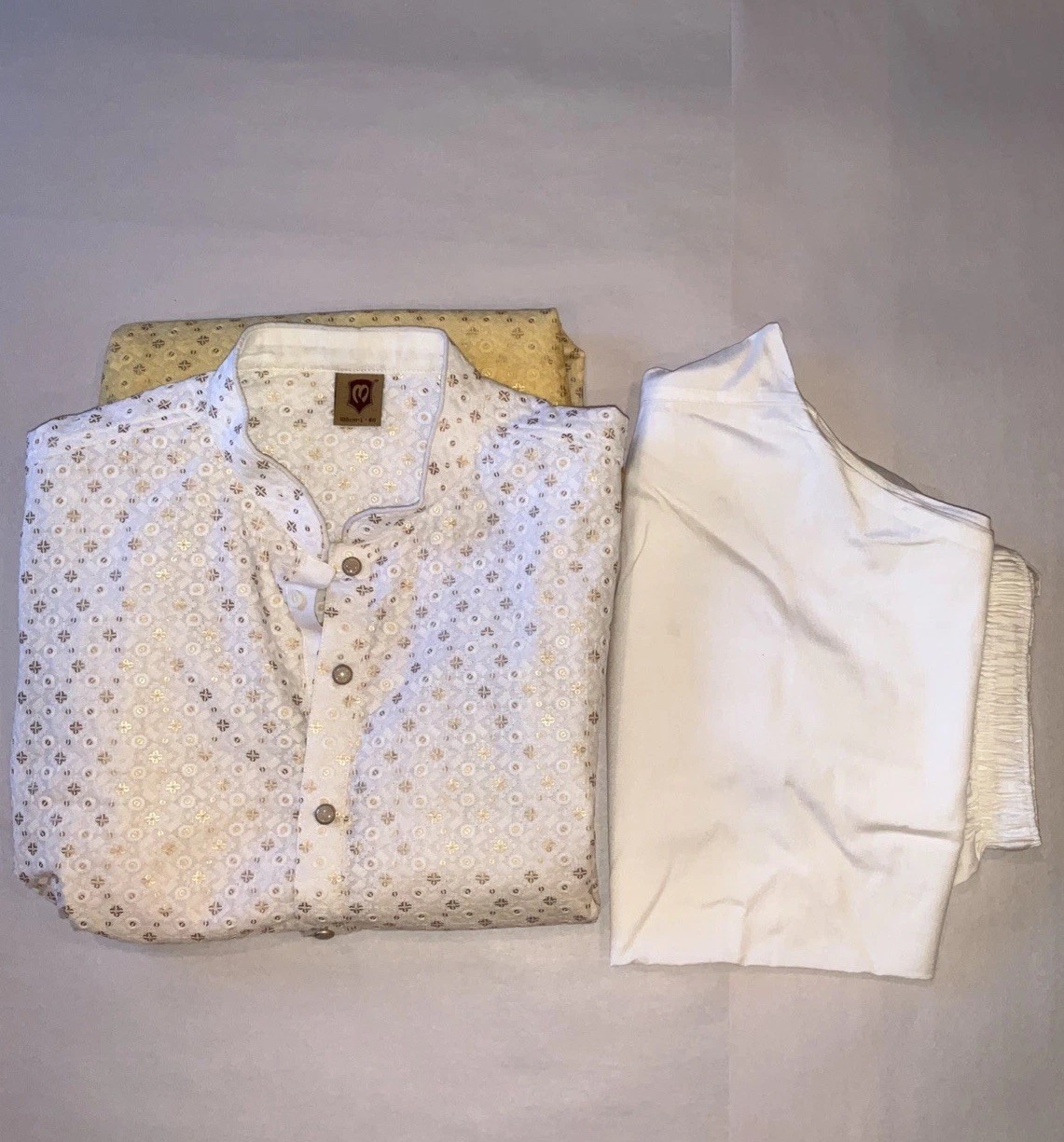 Spectacular Yellow Ombre Dyed Chikankari Kurta Set Size L Open Bag !