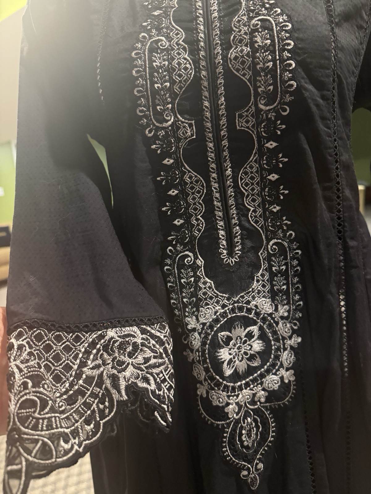 Eid Sale Pakistani Indian Designer Maria B Black Shalwar Kameez Kaftan Dress M/L