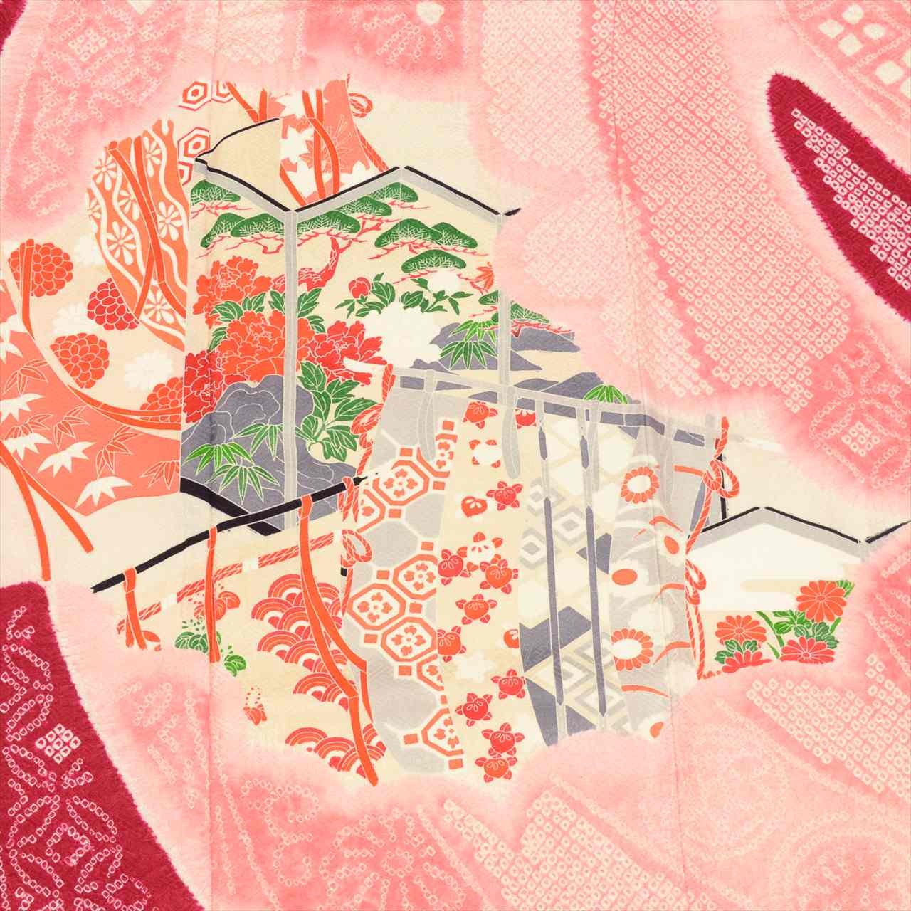 Vintage Japanese Kimono | Furisode & Nagajuban Set | Red Silk tt1320b*