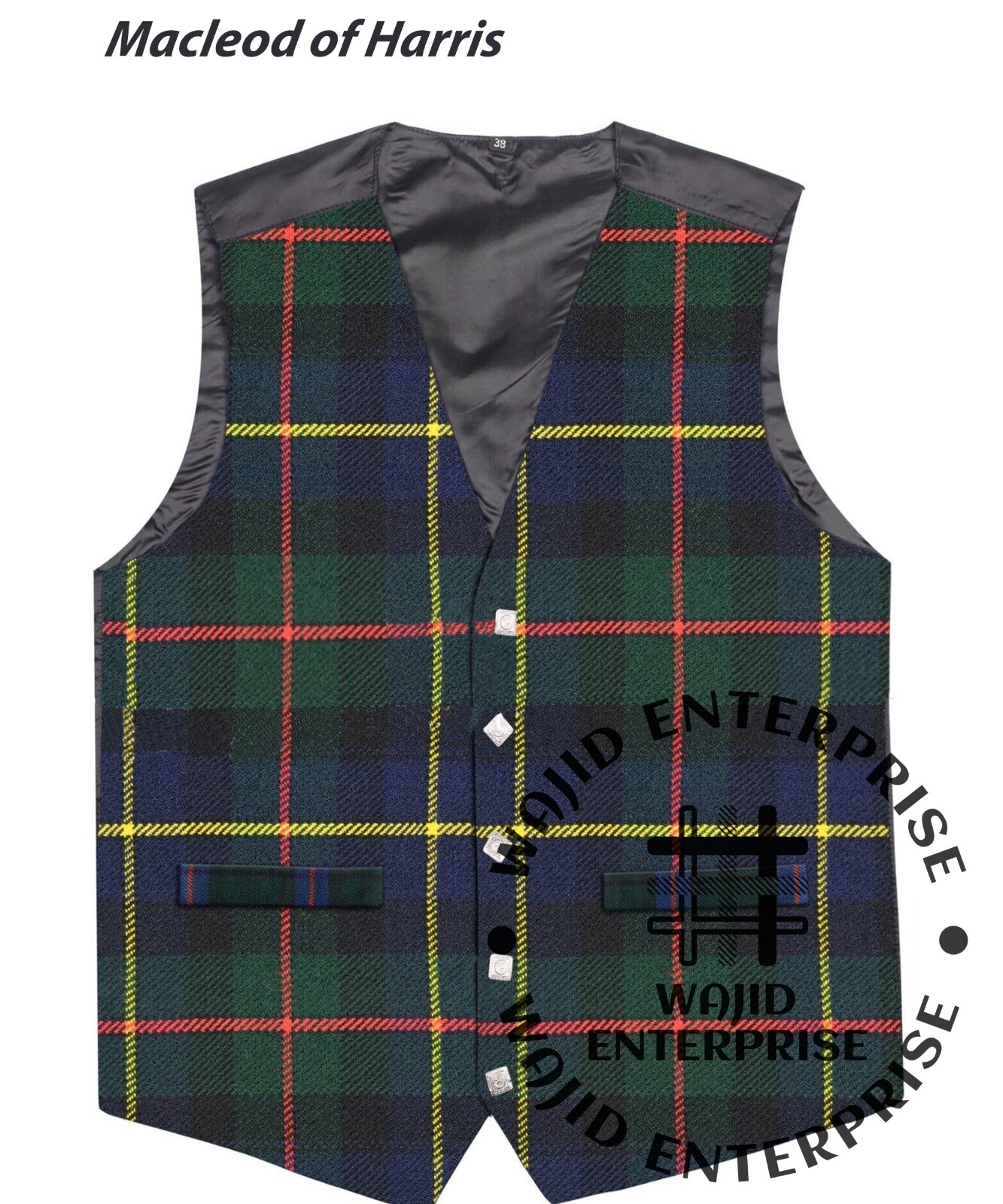 Scottish Macleod of Harris tartan VEST 5 Buttons Formal Kilt WAISTCOAT – Vest