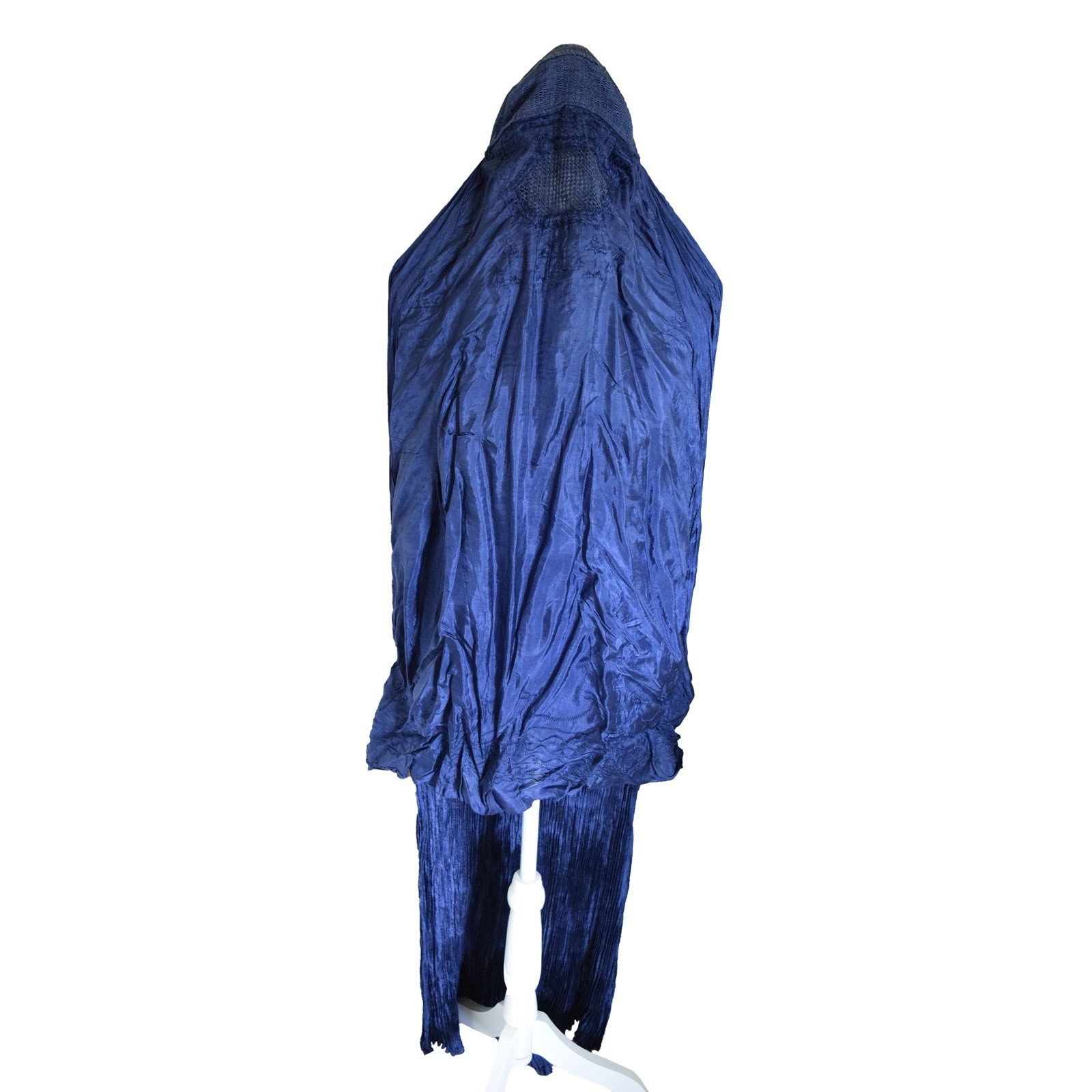 Authentic 1960s Afghan Topi Burqa Chadri Ladies Jilbab Veil Hijab Dark Blue VTG