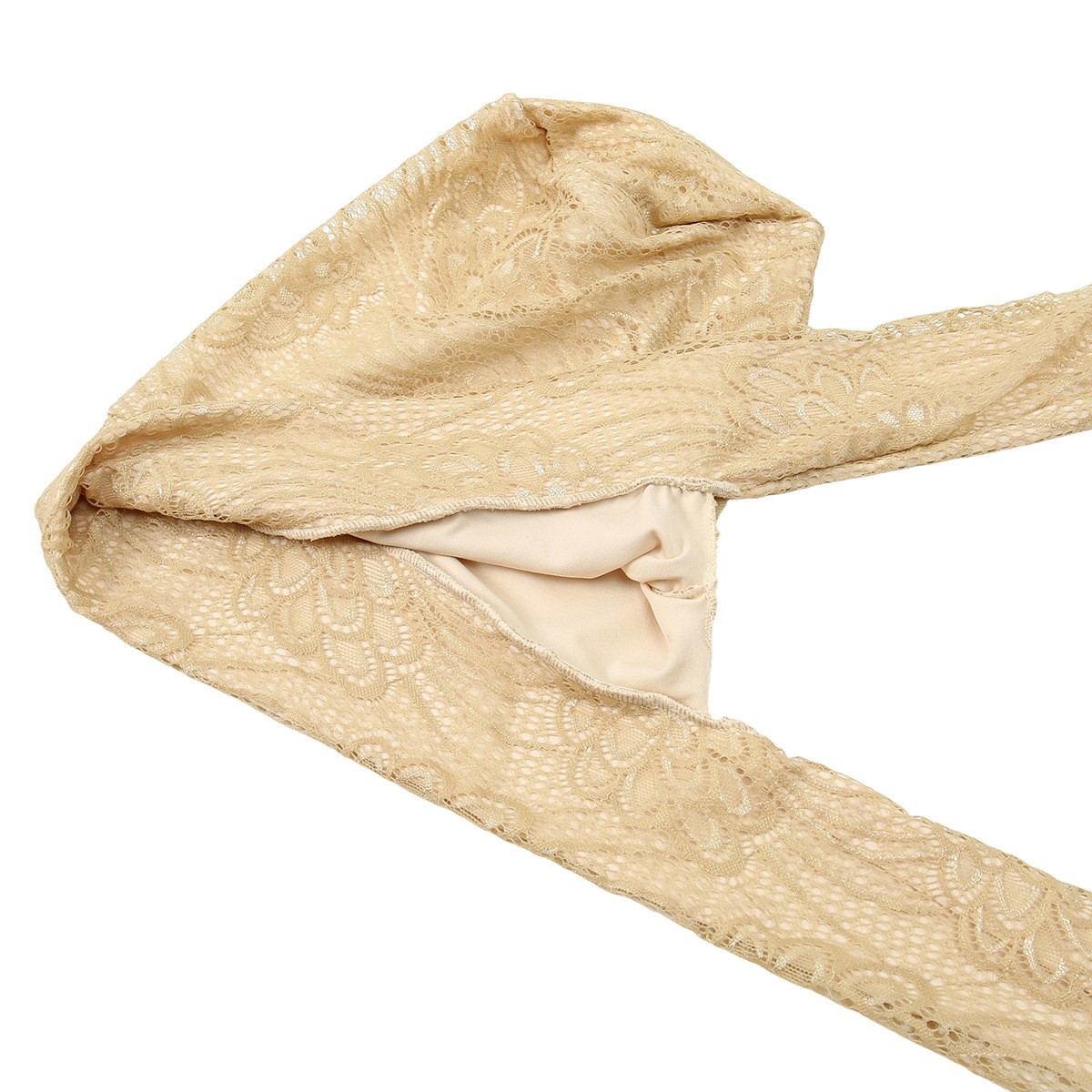 Solid Color Lace Women Turban Cap Elegant Muslim Fashion Strap Hollow Out Scarf