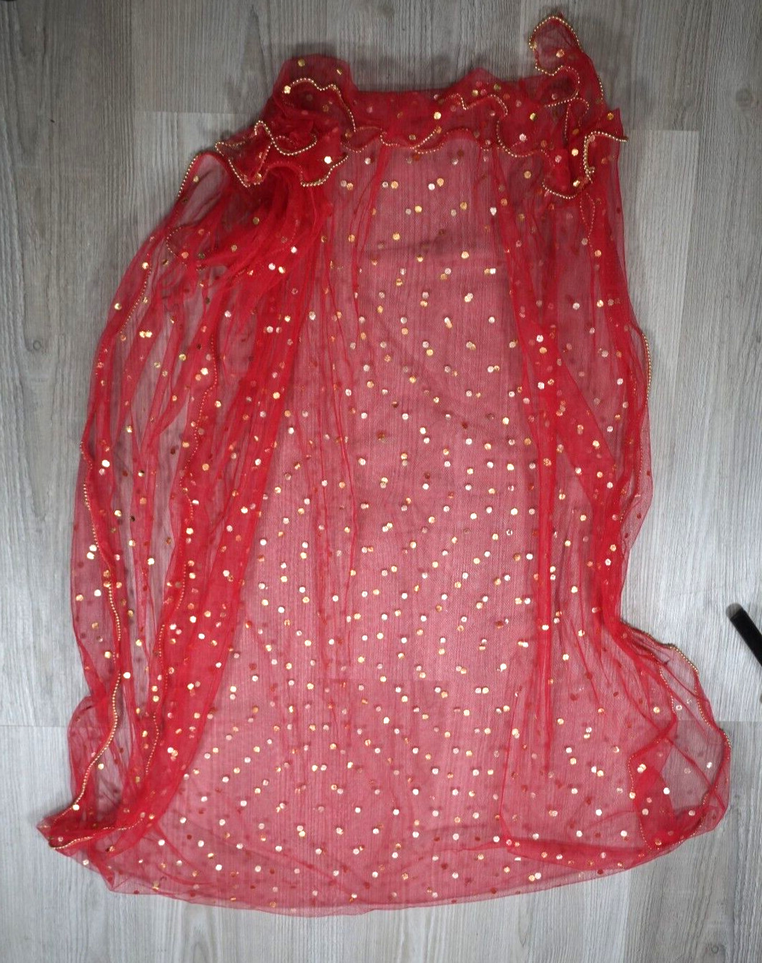 Indian Mesh Red Dot Material Afghani Pakistani Traditional India Scarf Kuchi