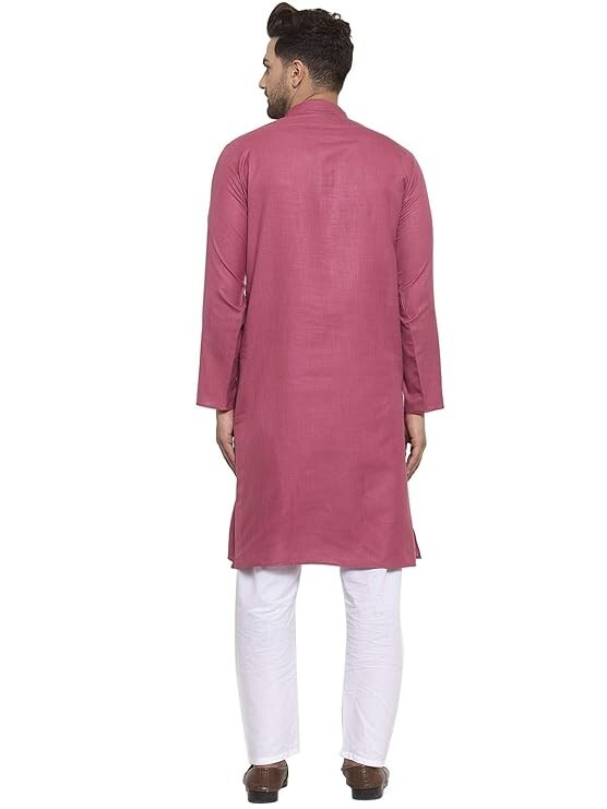 Men’s Cotton Solid Kurta With Drawstring Pyjama Set