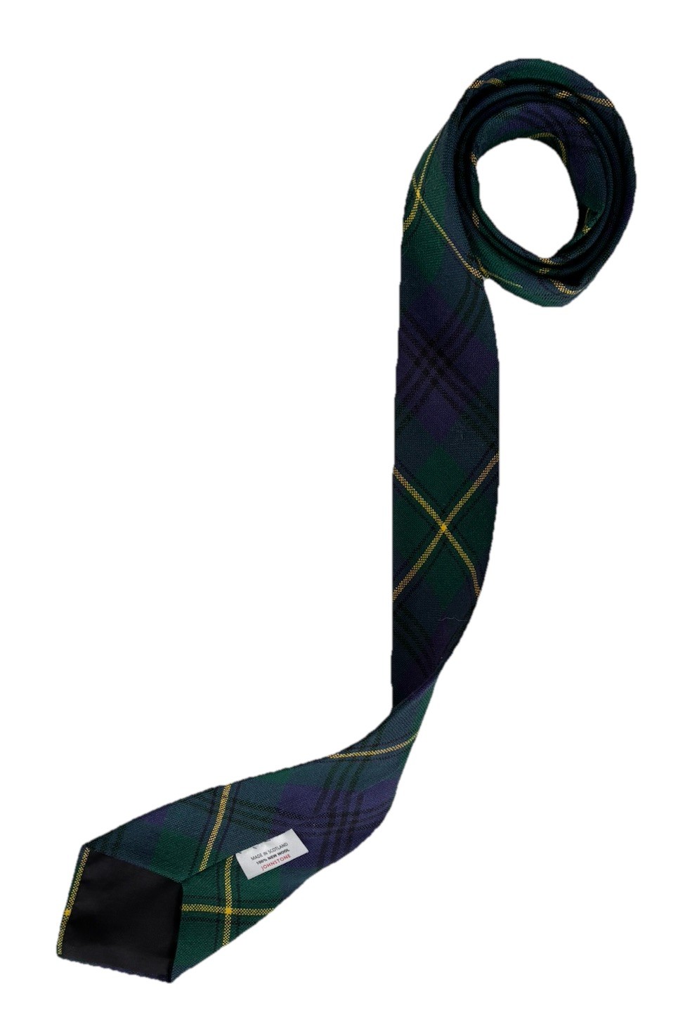 Johnstone Scottish Tartan 100% Wool Necktie Made in Scotland Blue Green Yellow