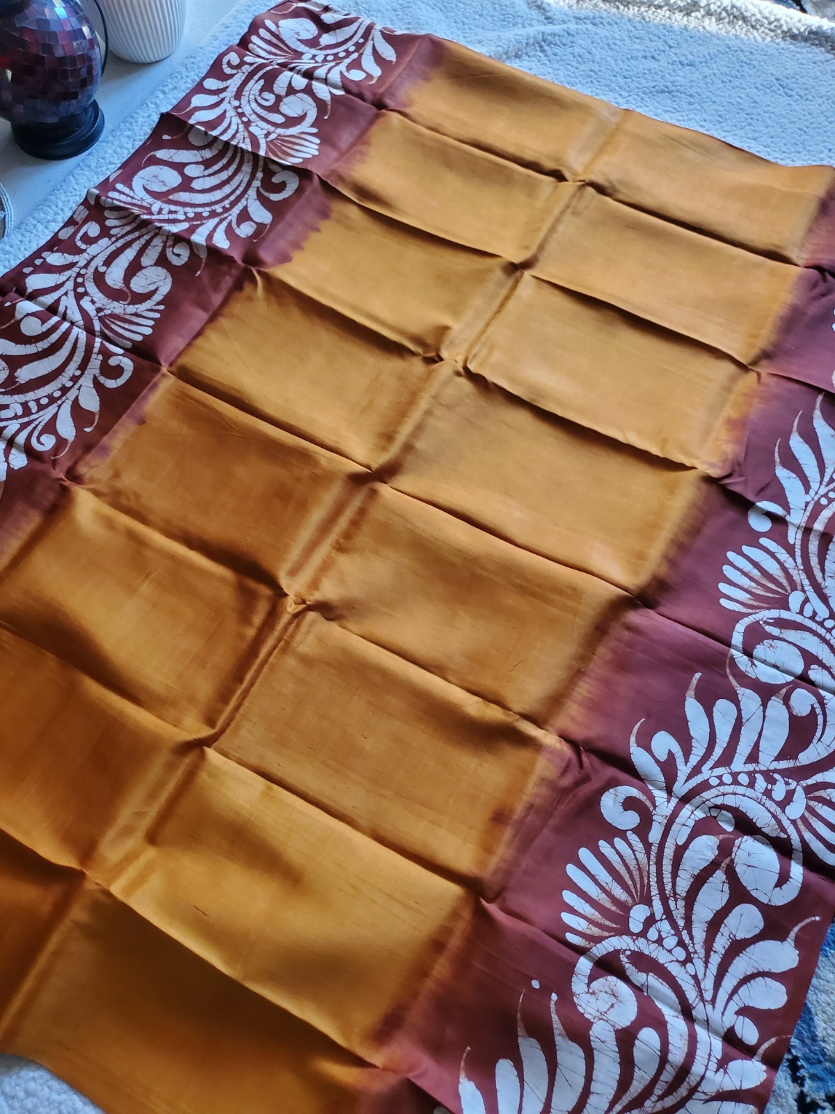 Women New Pure Silk Contemporary Batik Durga Saree Handloom Festive Wedding W Bp