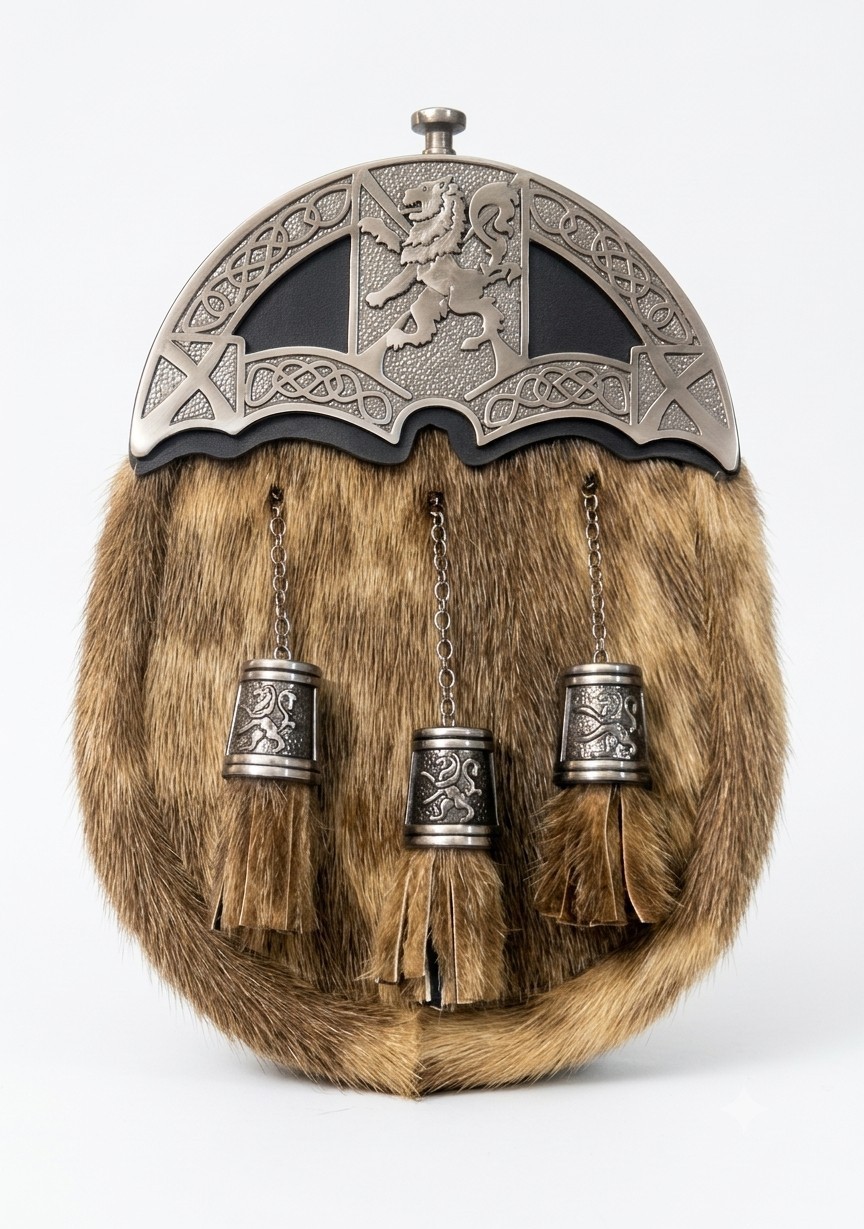 Scottish Handmade Full Dress Rampant Lion Cantle Sporran- Kilt Accessories